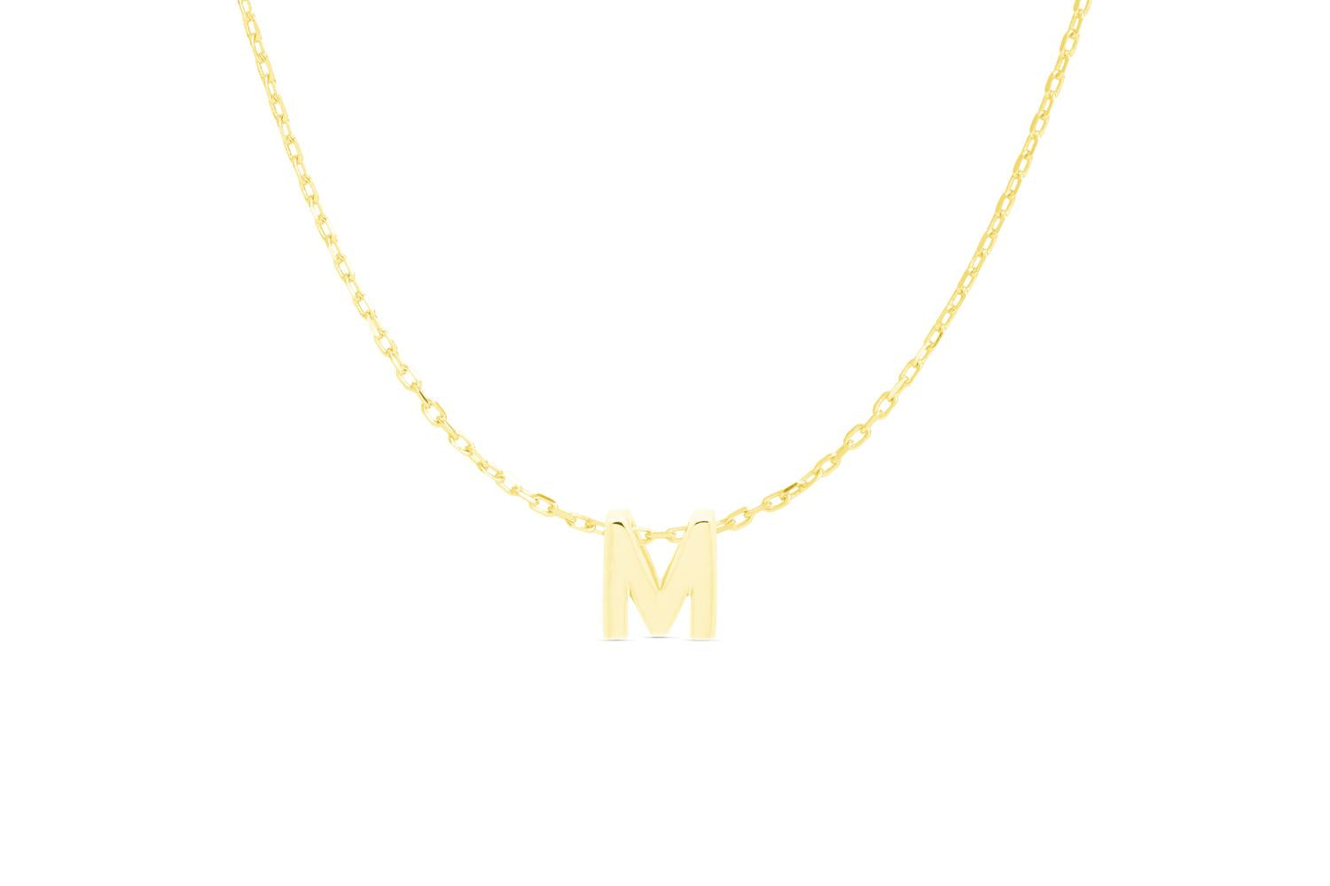 Luxenter Sterling Silver Elegant Gold Lettering Necklace
