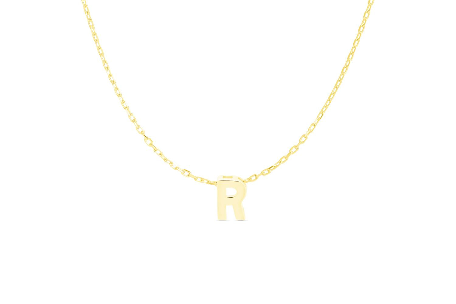 Luxenter Sterling Silver Necklace With Gold Letter Charm