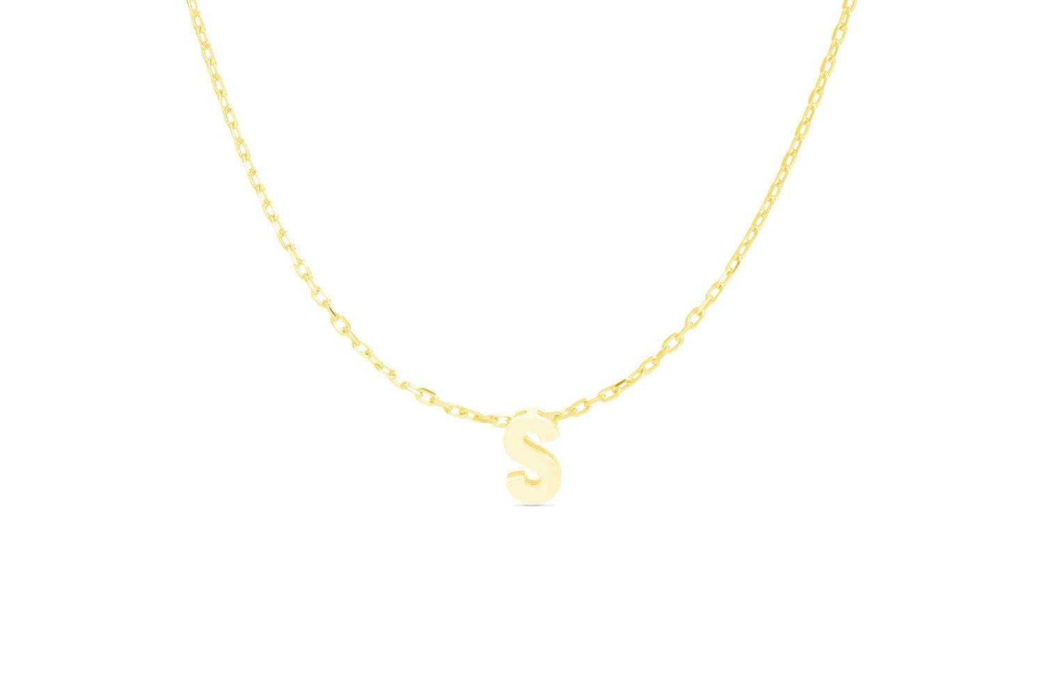 Luxenter Sterling Silver Gold Letter Necklace | Fashion Jewellery