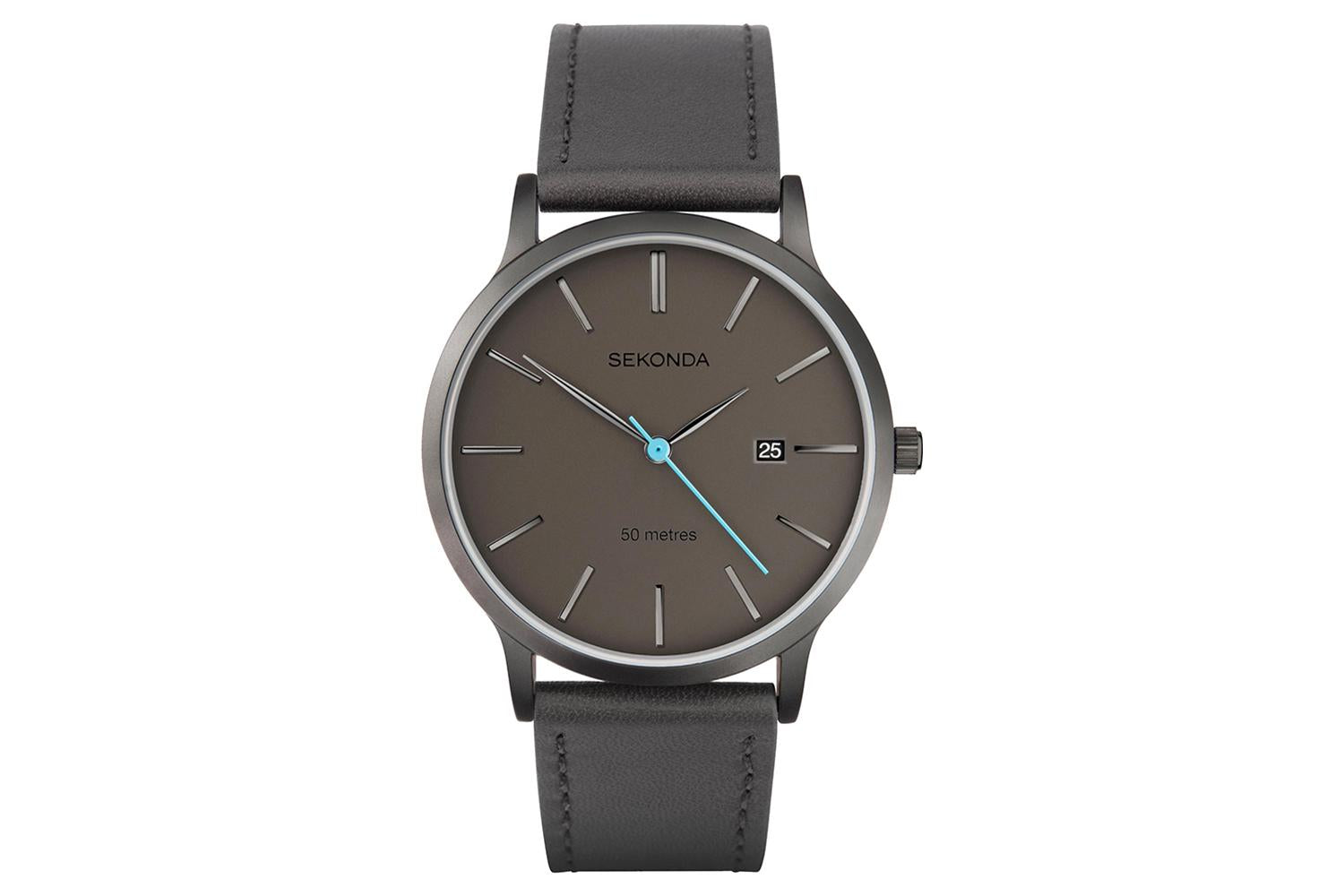 Sekonda Bergen Mens Leather Upper Strap Watch | Black