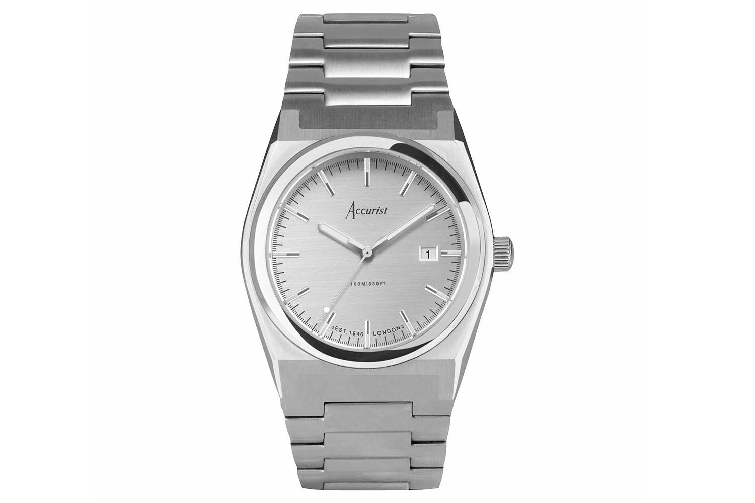 Accurist Origin Men's Watch | Silver Case & Stainless Steel Bracelet With Silver Dial | 41mm