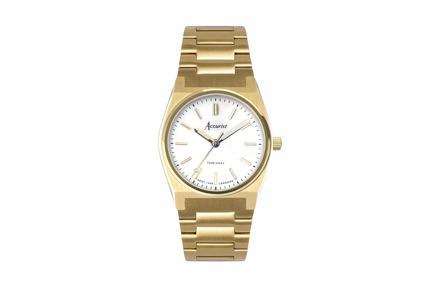 Accurist Origin Ladies Watch | Gold Case & Stainless Steel Bracelet With White Dial | 34mm