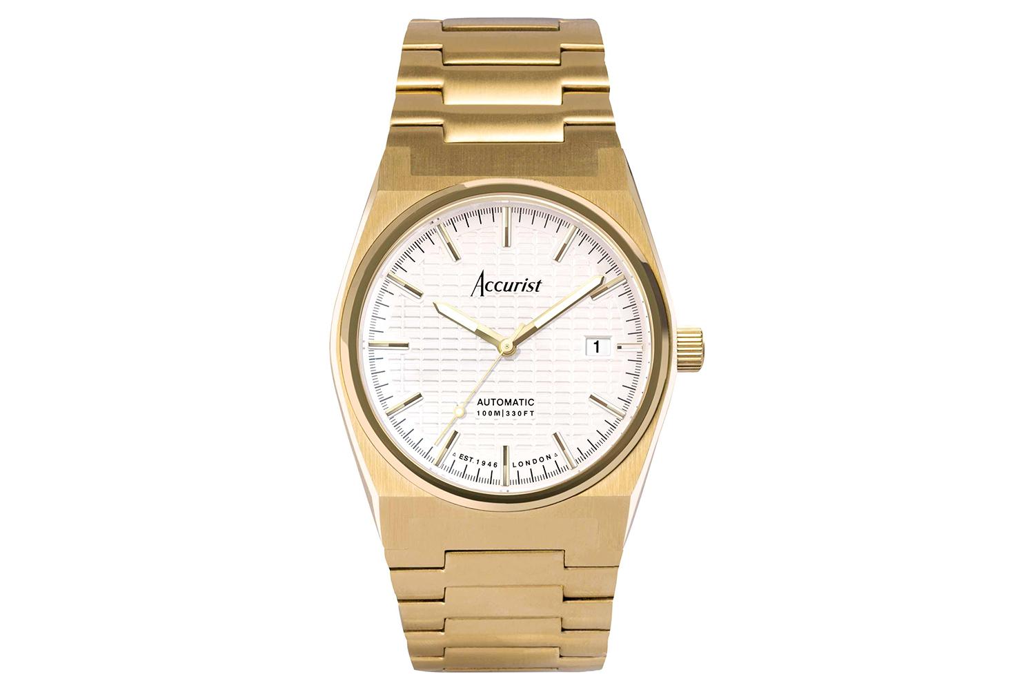 Accurist Origin Automatic Men's Watch | Gold Stainless Steel Case & Bracelet With White Dial | 41mm