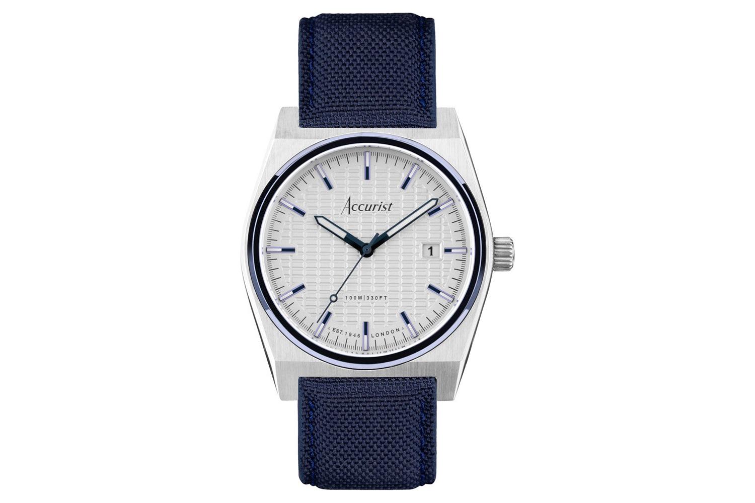 Accurist Everyday Men's Watch | Silver Case & Brown Leather Strap With White Dial | 40mm