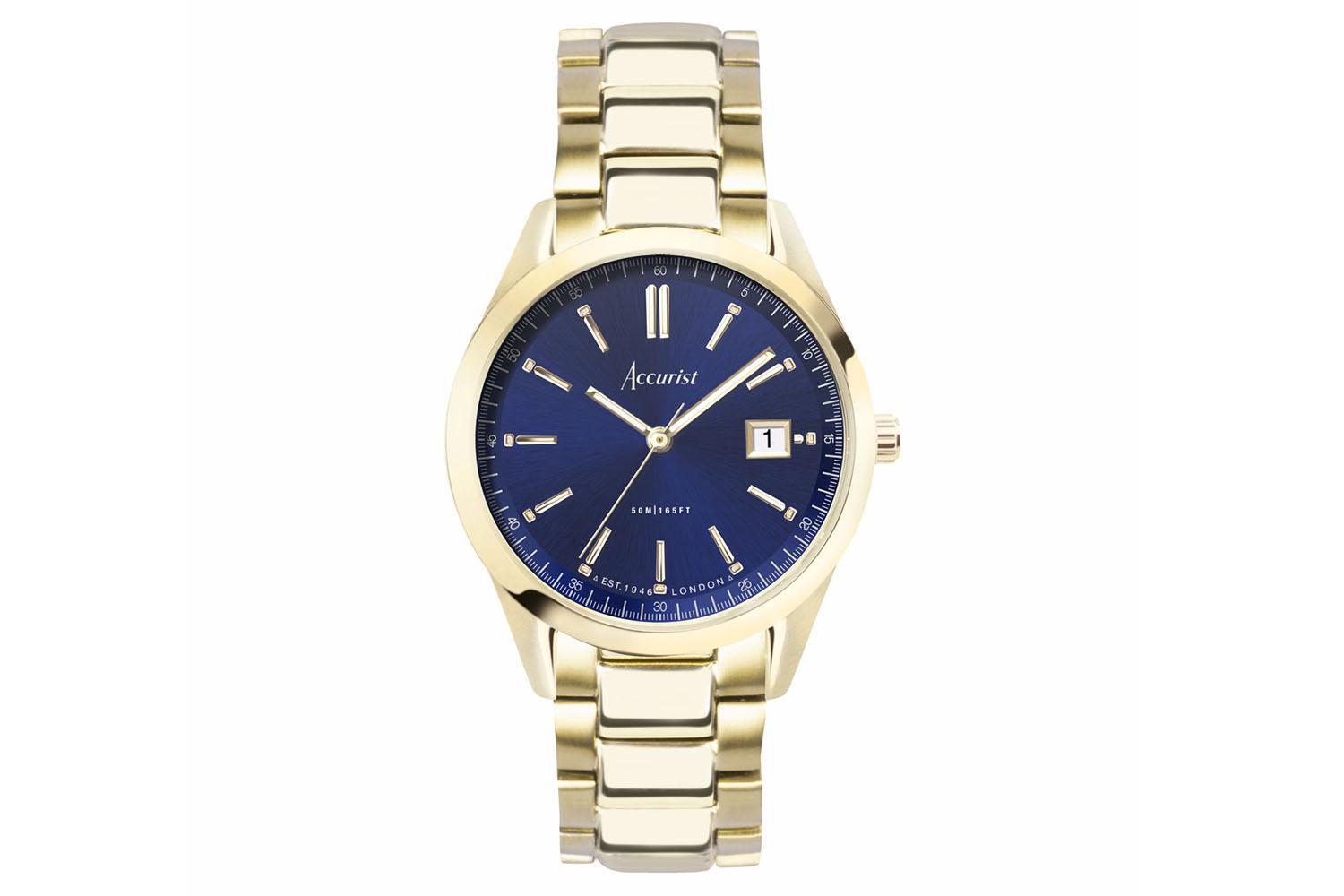 Accurist Everyday Men's Watch | Gold Case & Stainless Steel Bracelet With Oxford Blue Dial | 40mm