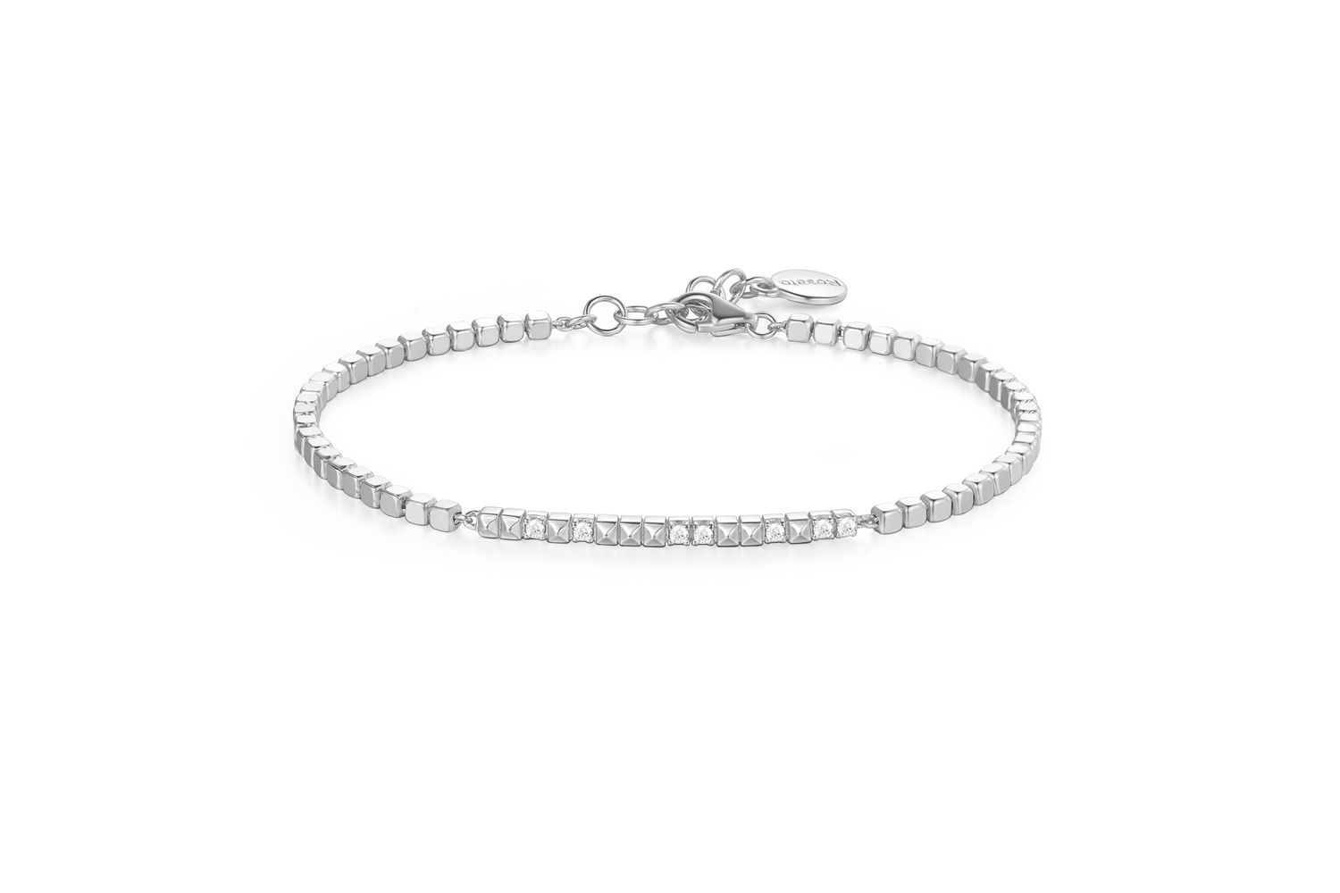 Rosato Rzb032 - Luxurious Cubica Silver Bracelet By Rosato