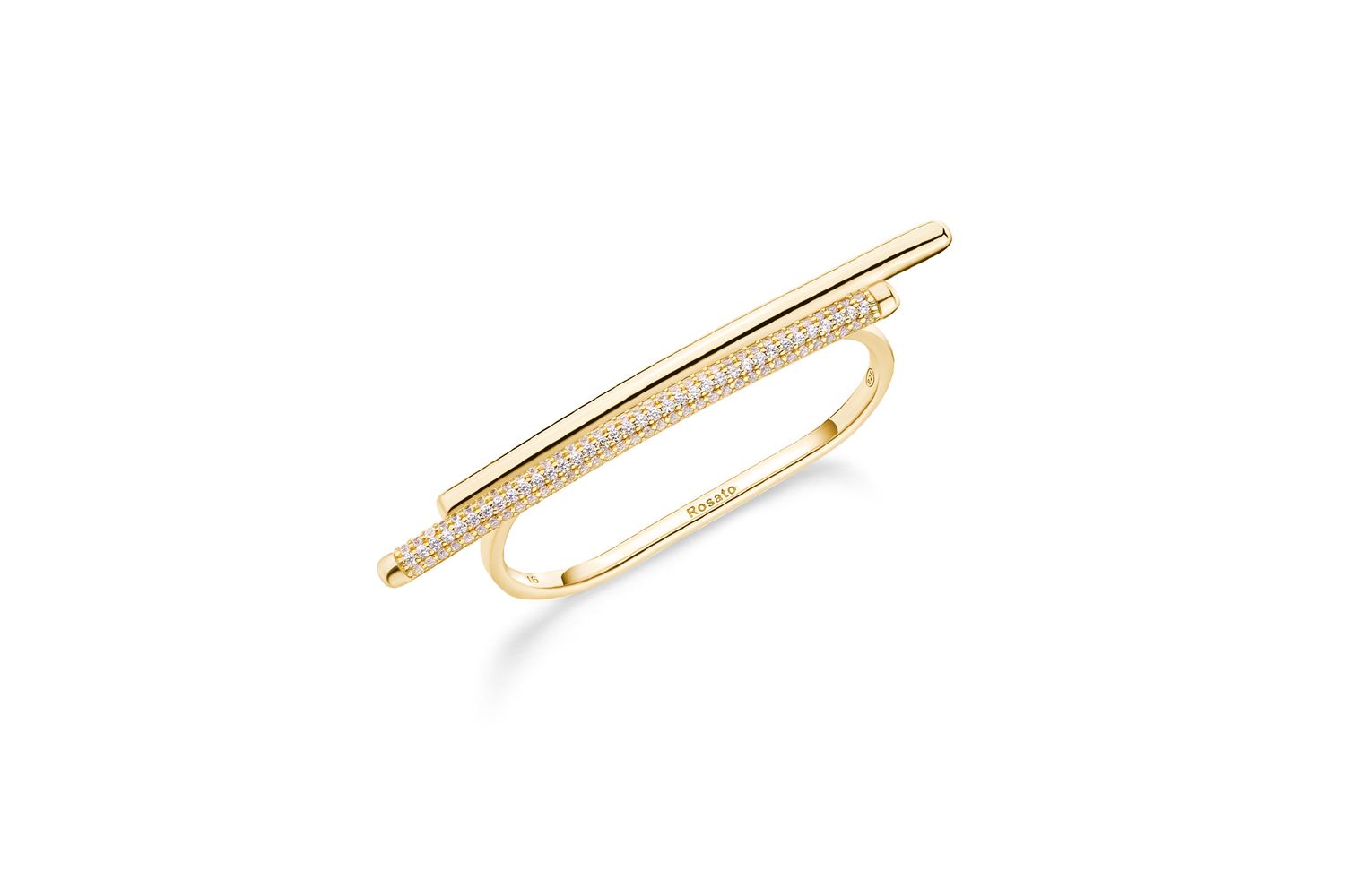 Rosato Rzbi87 Distinctive Bianca Yellow Gold Ring By Rosato