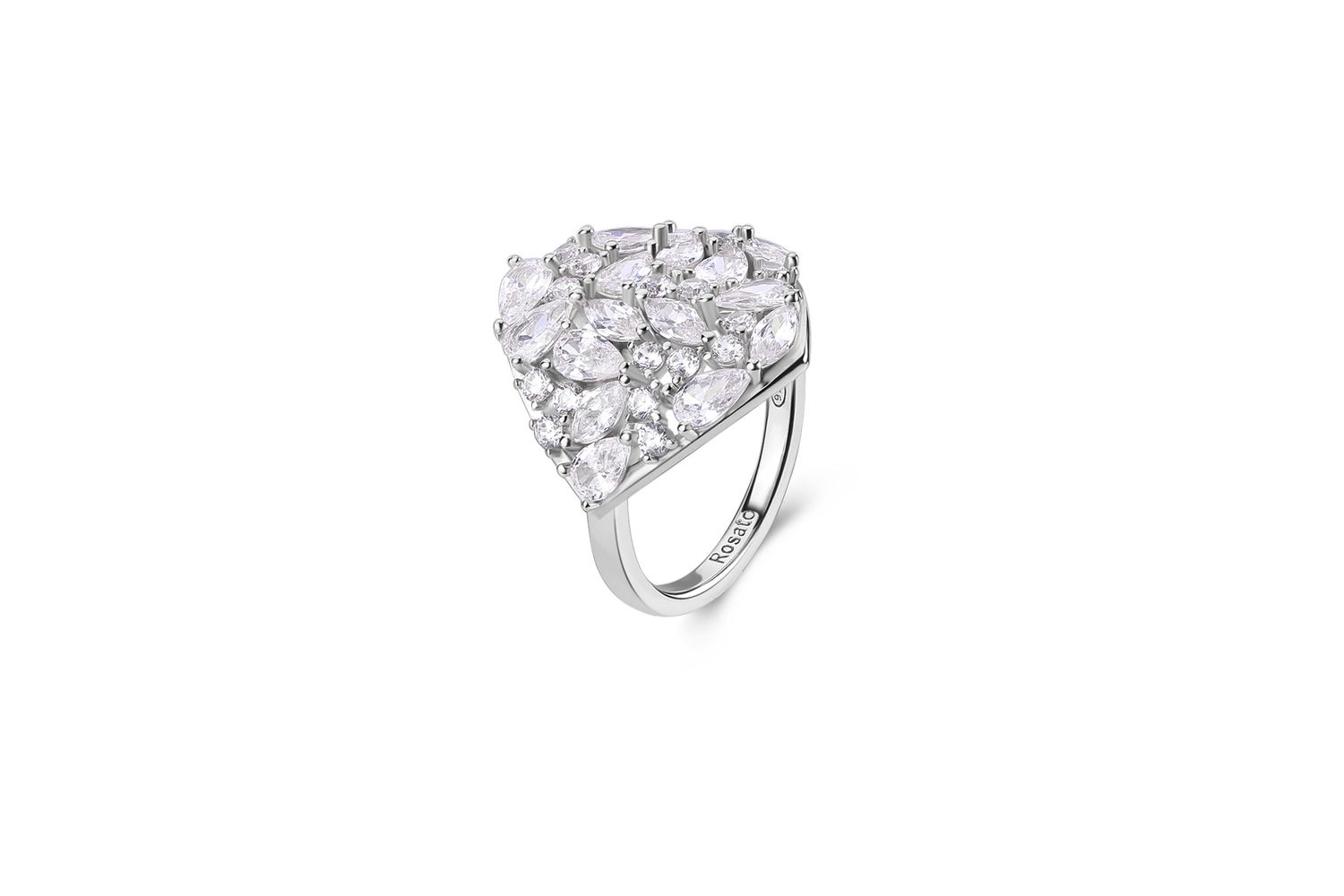 Rosato Rzge50c - Elegant Gemma Silver Ring By Rosato: Sterling Silver Fashion Statement