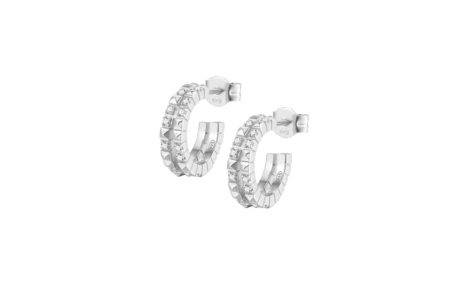 Rosato Rzo042 Silver Earrings: Fashionable, Elegant, Cubical Design, High-quality