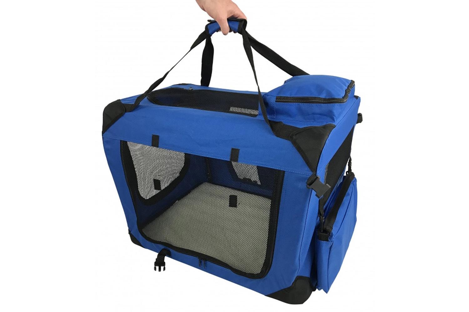 RayGar Folding Soft Crate Pet Carrier | Blue | Small-3