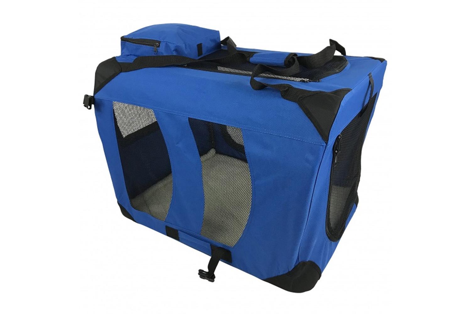 RayGar Folding Soft Crate Pet Carrier | Blue | Medium-4