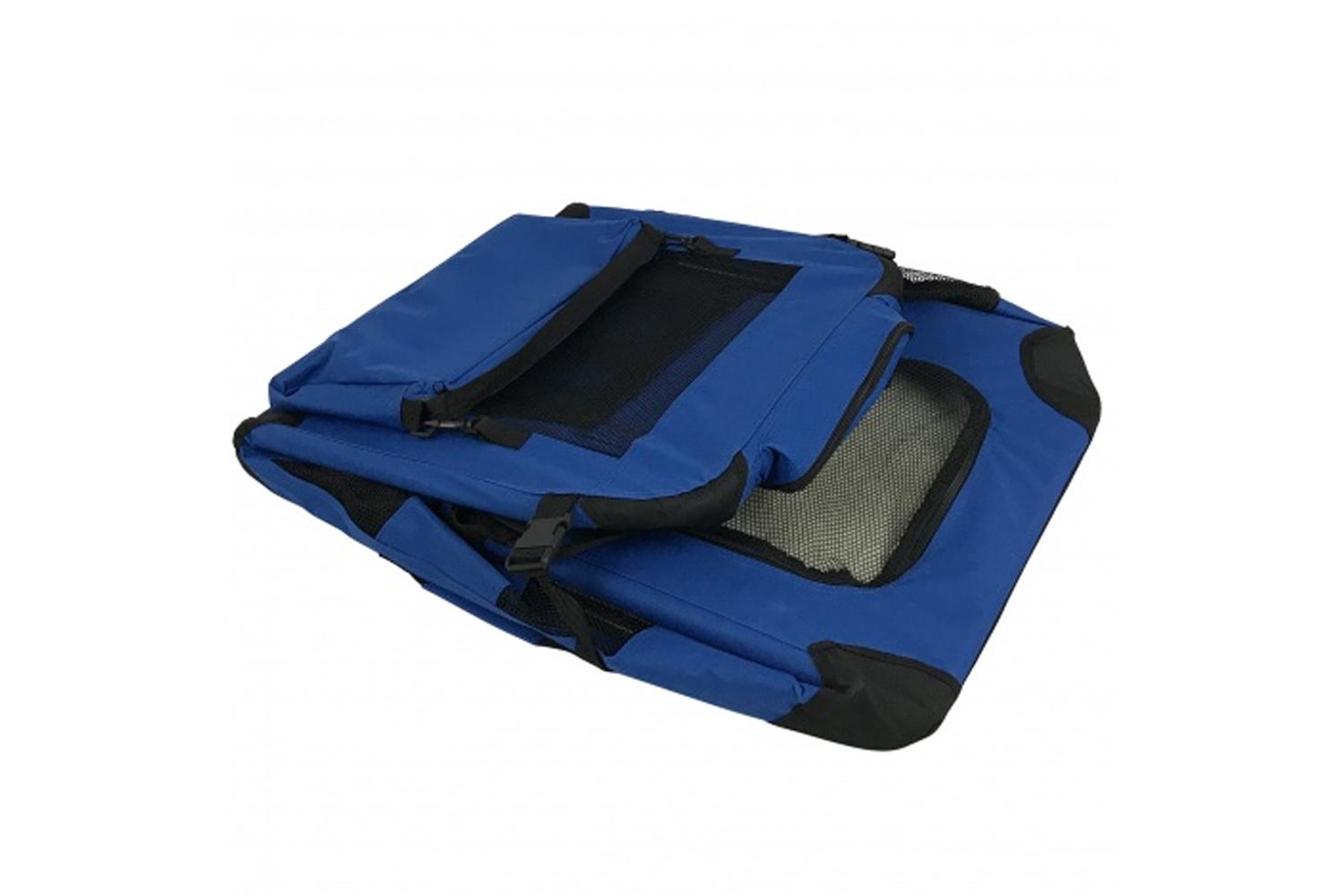 RayGar Folding Soft Crate Pet Carrier | Blue | Medium-5