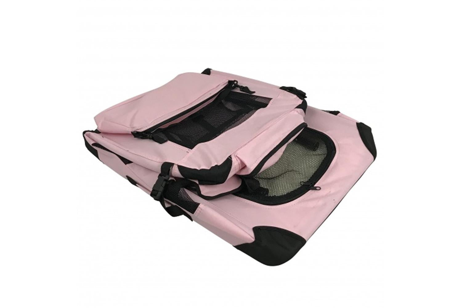 RayGar Folding Soft Crate Pet Carrier Bag | Pink | XL-5