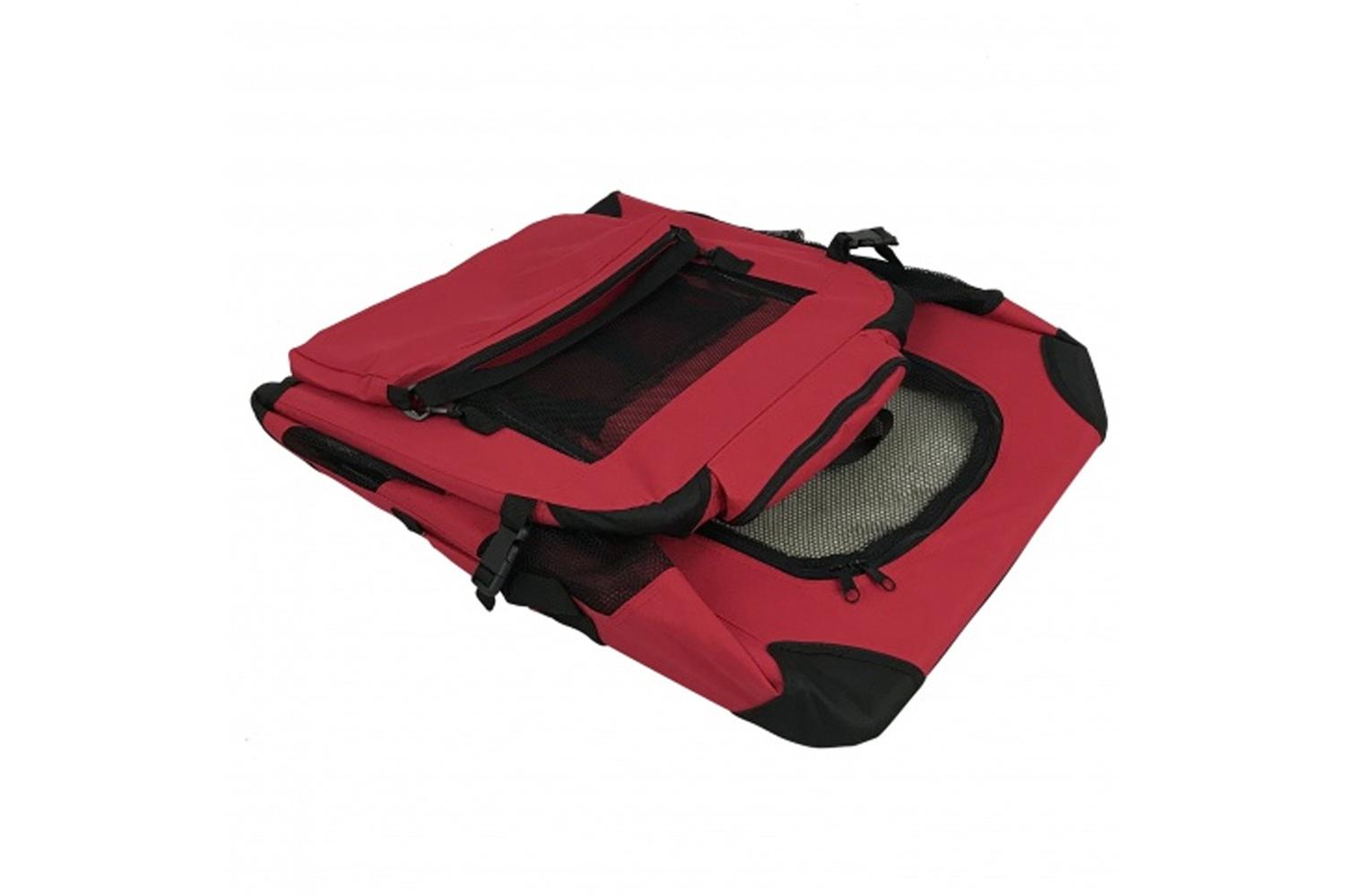 RayGar Folding Soft Crate Pet Carrier Bag | Red | XL-5