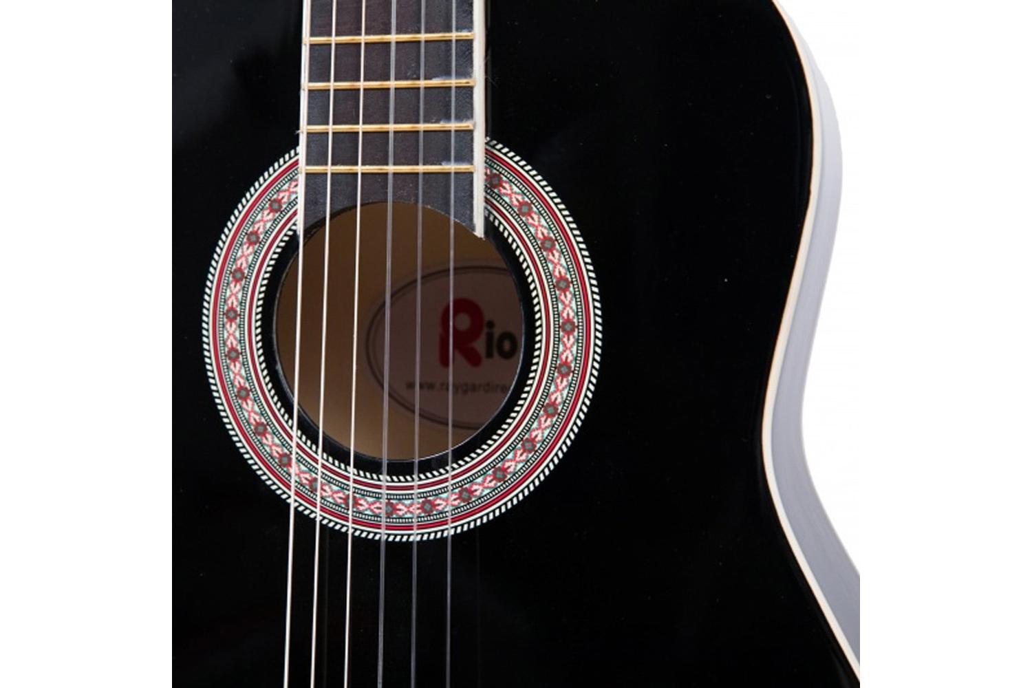 Rio 3/4 Size Junior Classical Guitar | Black-3