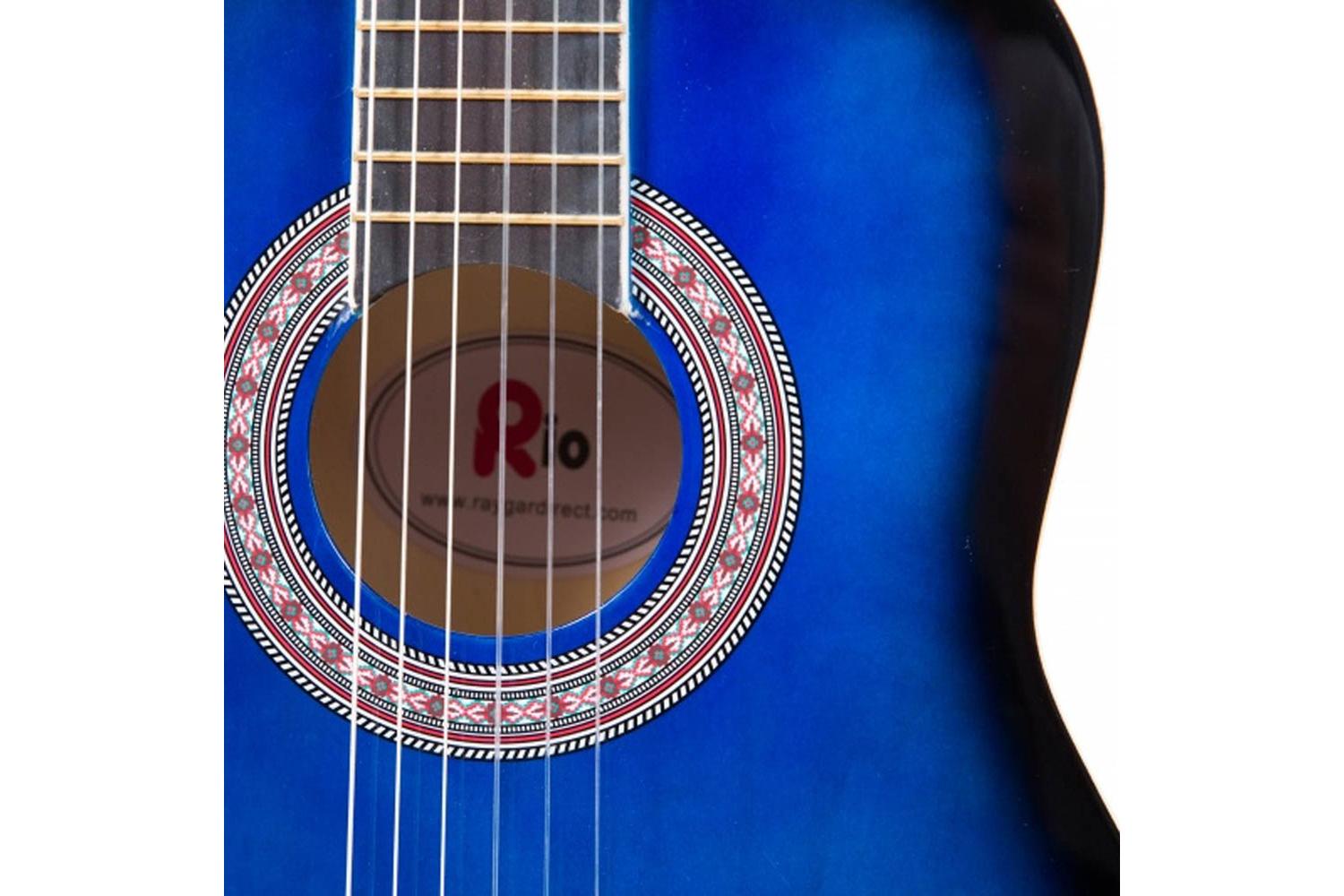 Rio 3/4 Size Junior Classical Guitar | Blue-3