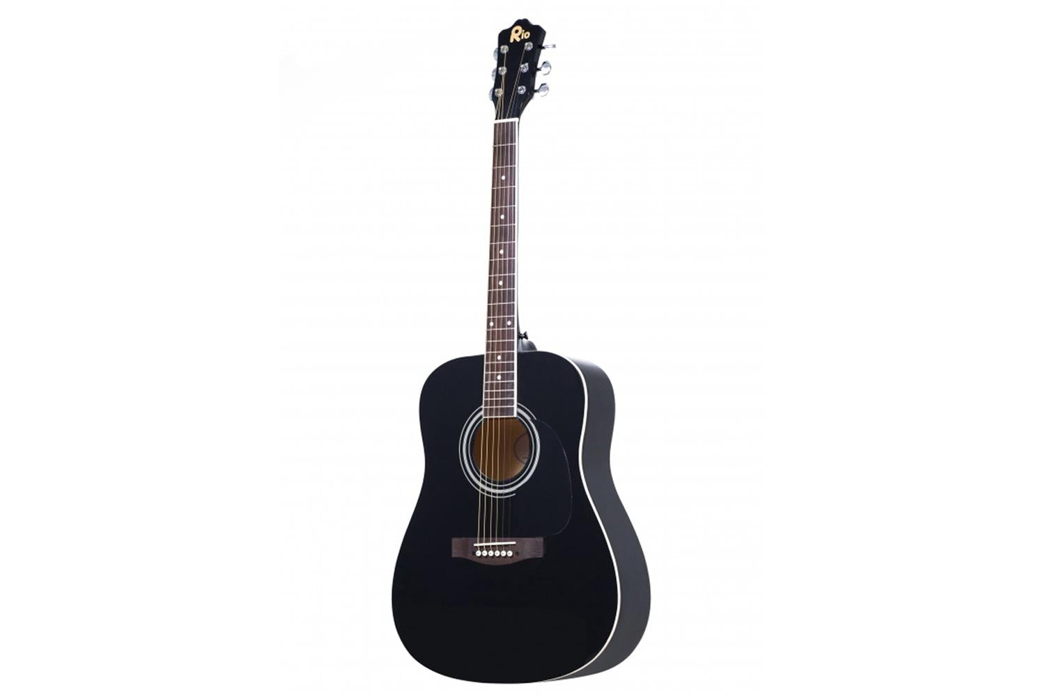 Rio 4/4 Size Acoustic Dreadnought Guitar | Black-2