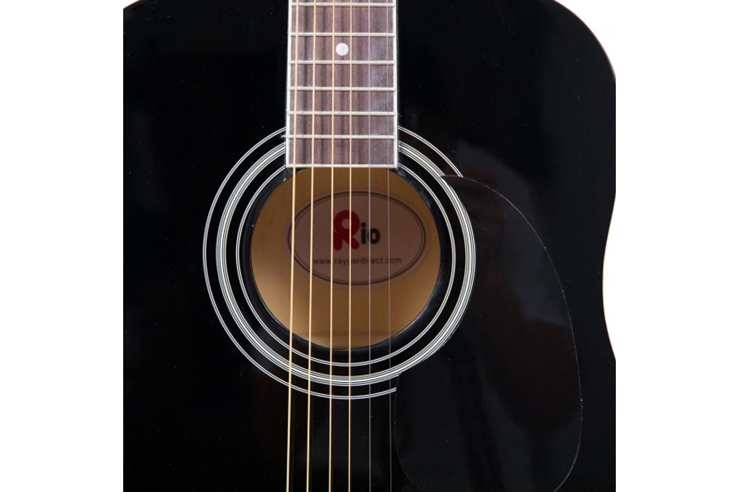 Rio 4/4 Size Acoustic Dreadnought Guitar | Black-3