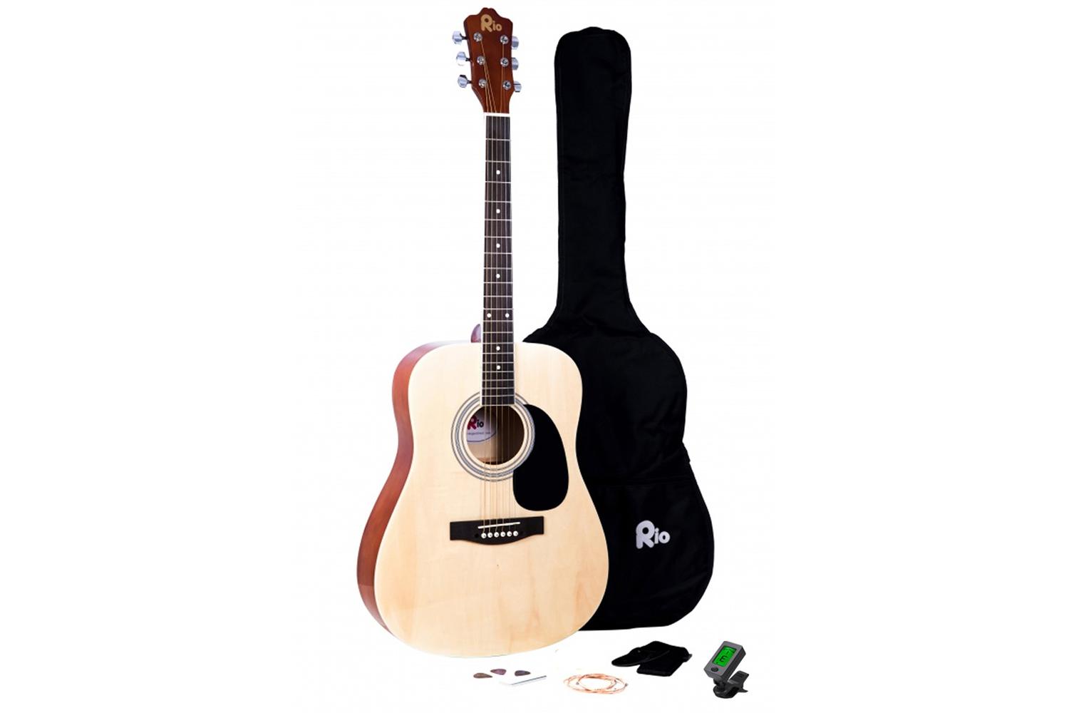 Rio 4/4 Size Acoustic Dreadnought Guitar | Natural