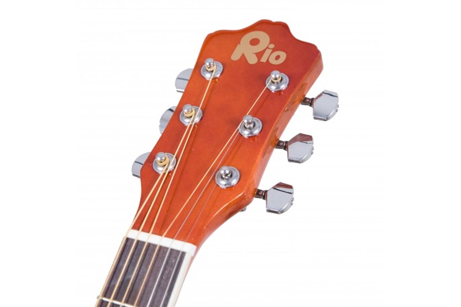 Rio 4/4 Size Acoustic Dreadnought Guitar | Sunburst-4