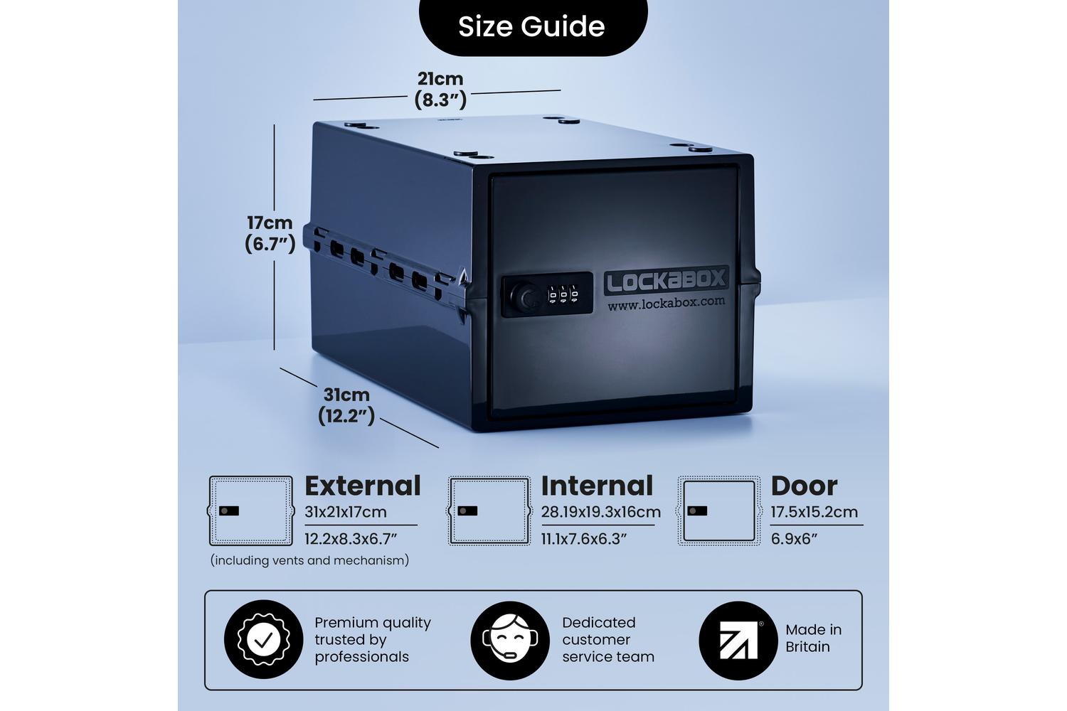 Lockabox Oneâ„¢ Jet | Premium Lockable Storage Box | 10 Litre Combination Lock Box For Food, Medicine & Home Safety-3