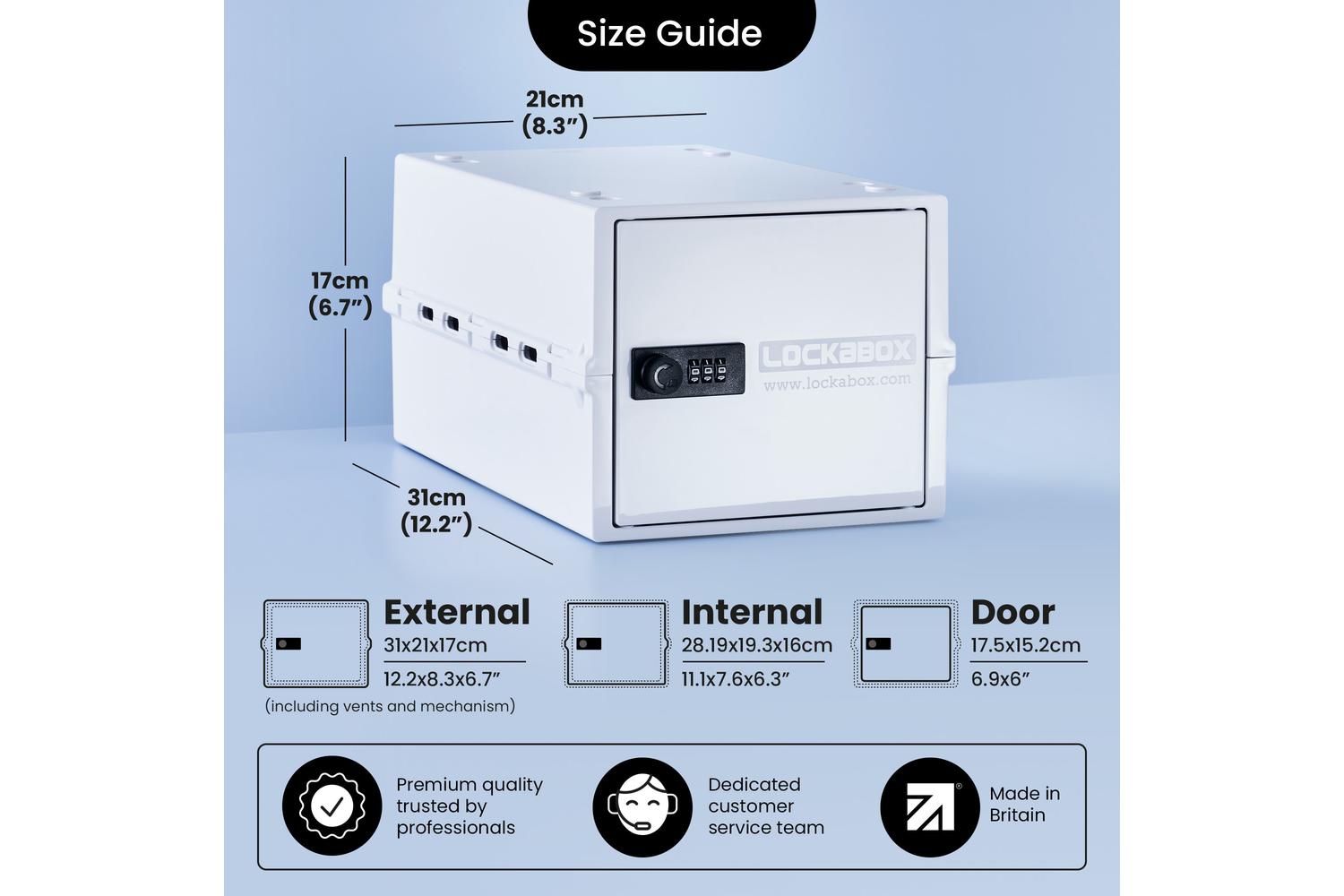 Lockabox Oneâ„¢ Opal White | Premium Lockable Storage Box | 10 Litre Combination Lock Box For Food, Medicine & Home Safety-3