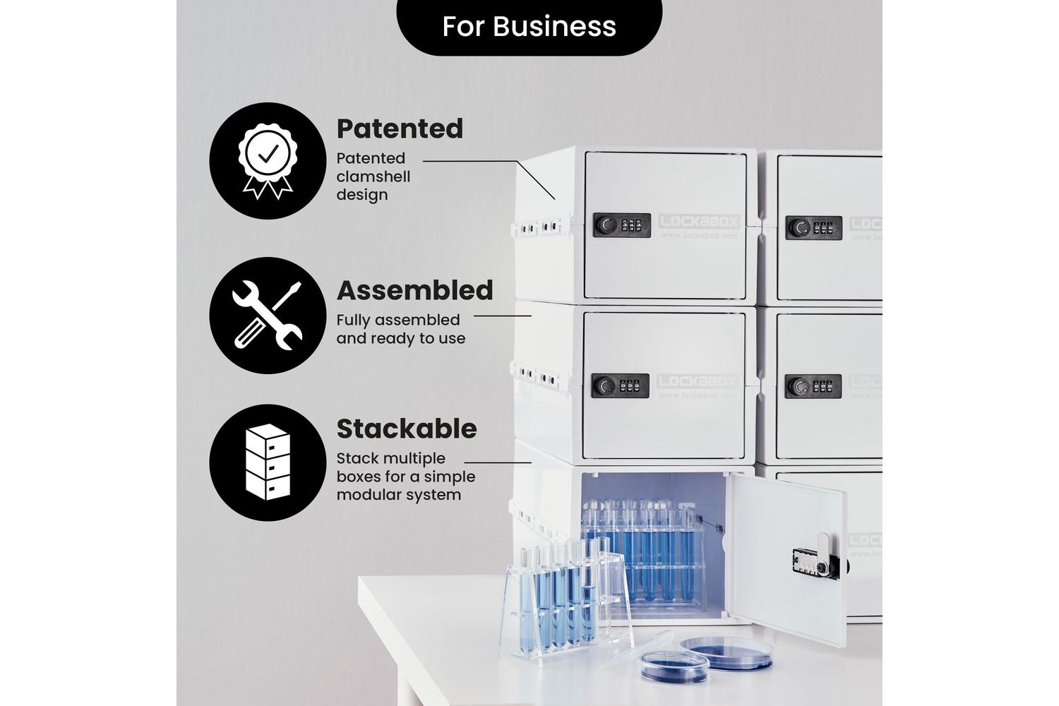 Lockabox Oneâ„¢ Opal White | Premium Lockable Storage Box | 10 Litre Combination Lock Box For Food, Medicine & Home Safety-5
