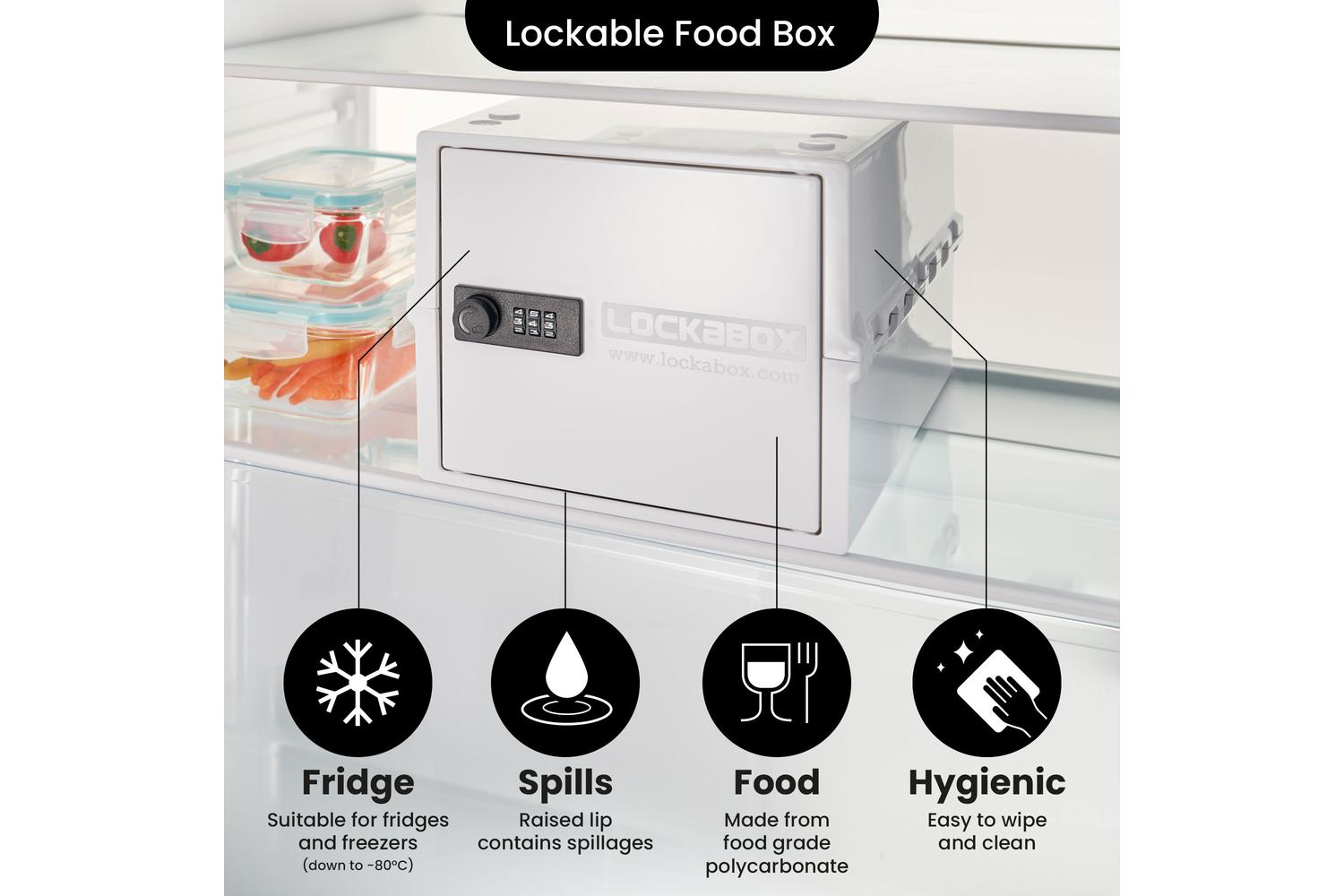 Lockabox Oneâ„¢ Opal White | Premium Lockable Storage Box | 10 Litre Combination Lock Box For Food, Medicine & Home Safety-8