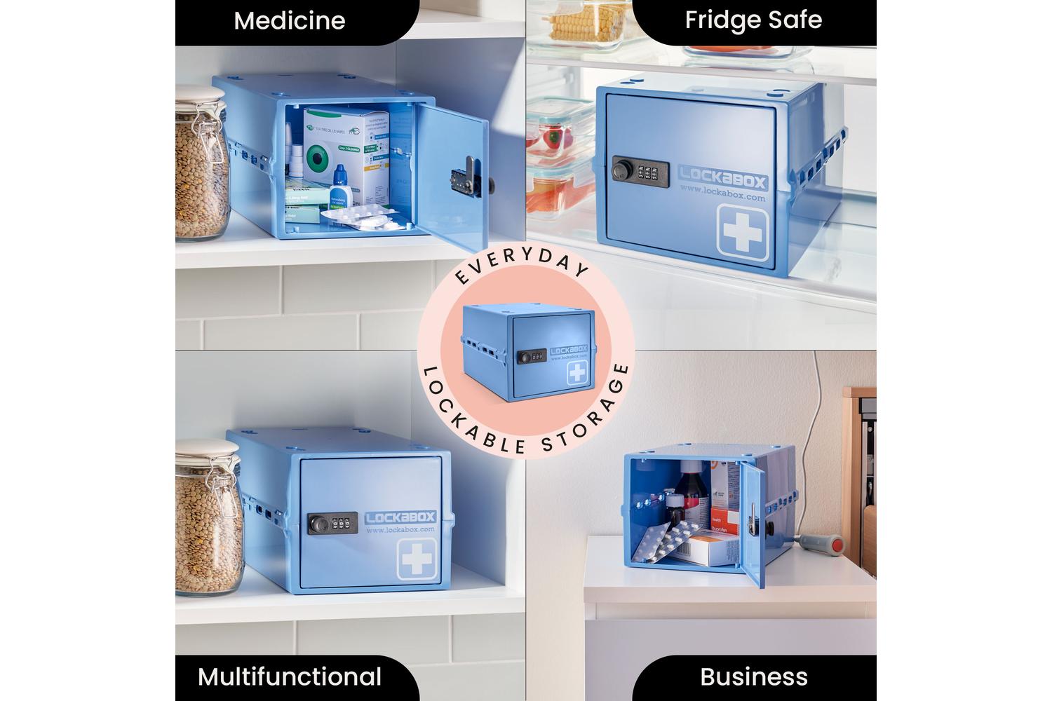 Lockabox Oneâ„¢ Medi Blue | Premium Lockable Medicine Box | 10 Litre Lightweight & Hygienic Medicine Lock Box-2