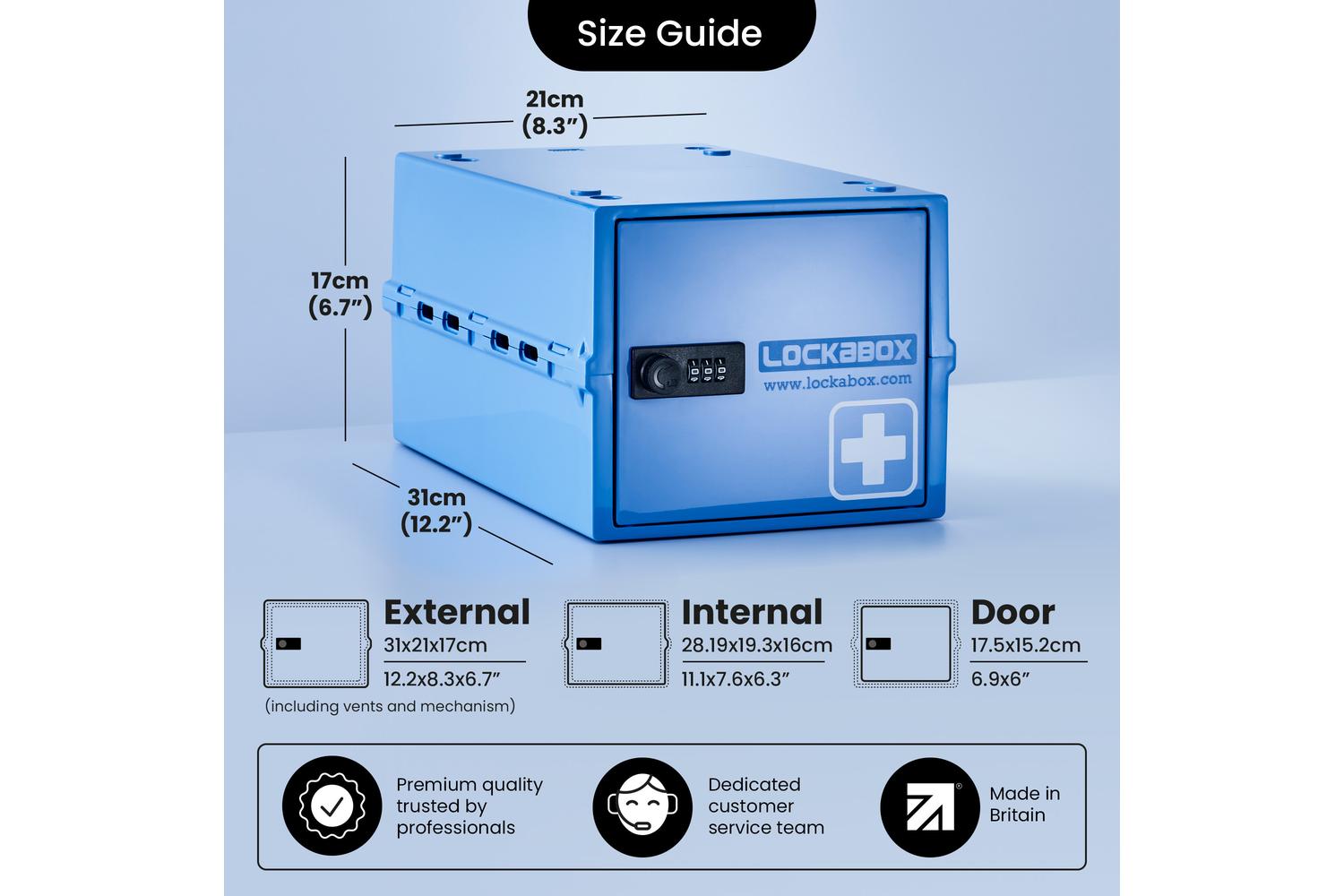 Lockabox Oneâ„¢ Medi Blue | Premium Lockable Medicine Box | 10 Litre Lightweight & Hygienic Medicine Lock Box-3