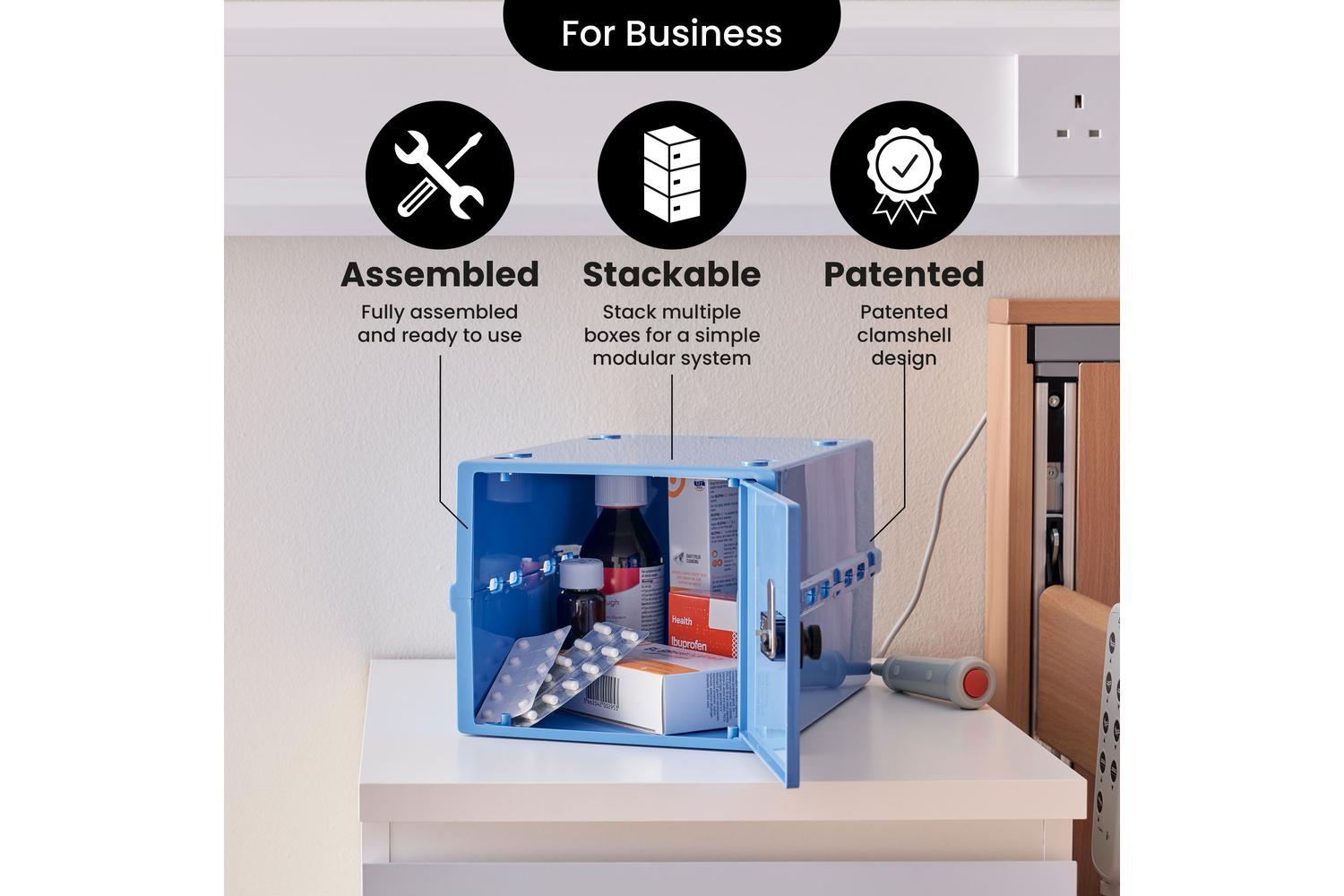 Lockabox Oneâ„¢ Medi Blue | Premium Lockable Medicine Box | 10 Litre Lightweight & Hygienic Medicine Lock Box-8