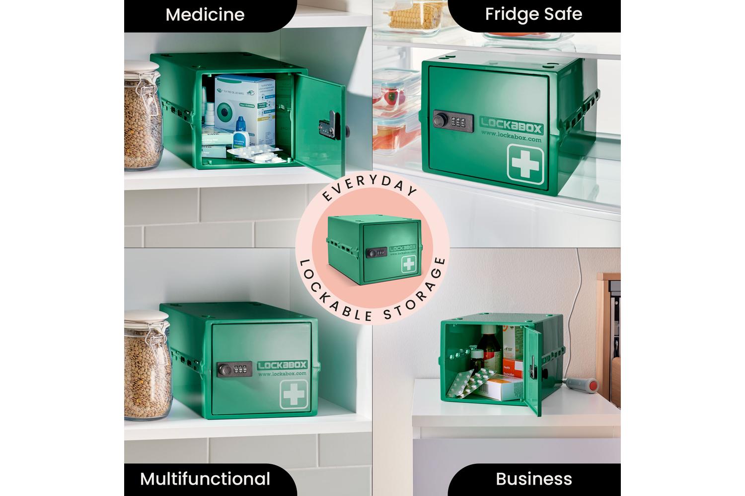 Lockabox Oneâ„¢ Medi Green | Premium Lockable Medicine Box | 10 Litre Lightweight & Hygienic Medicine Lock Box-2
