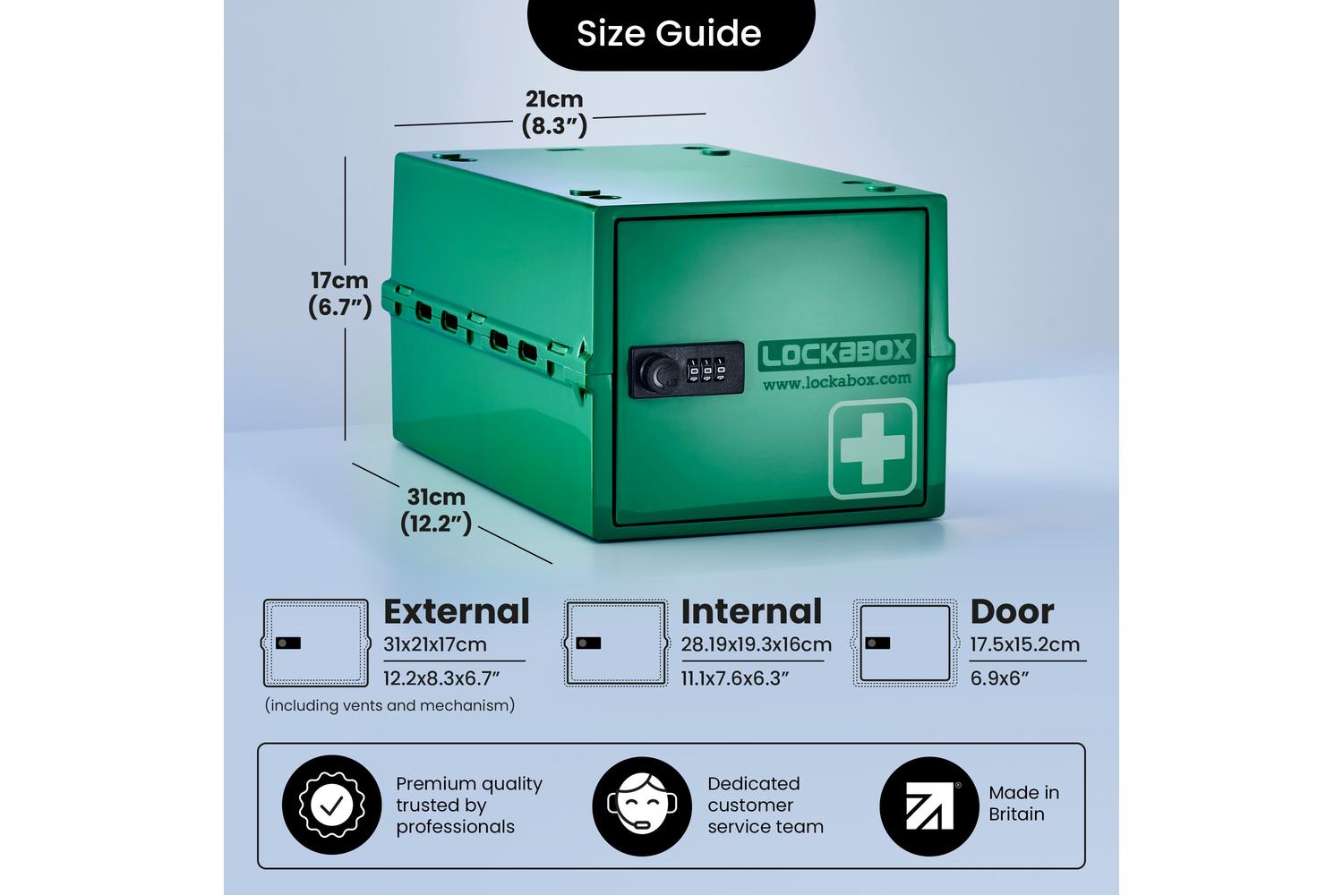Lockabox Oneâ„¢ Medi Green | Premium Lockable Medicine Box | 10 Litre Lightweight & Hygienic Medicine Lock Box-3