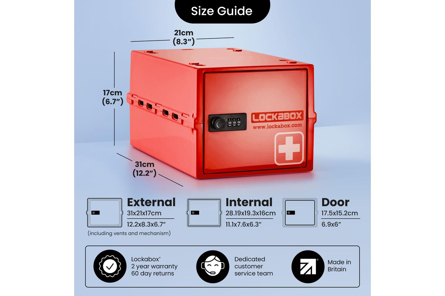 Lockabox Oneâ„¢ Medi Red | Premium Lockable Medicine Box | 10 Litre Lightweight & Hygienic Medicine Lock Box-3