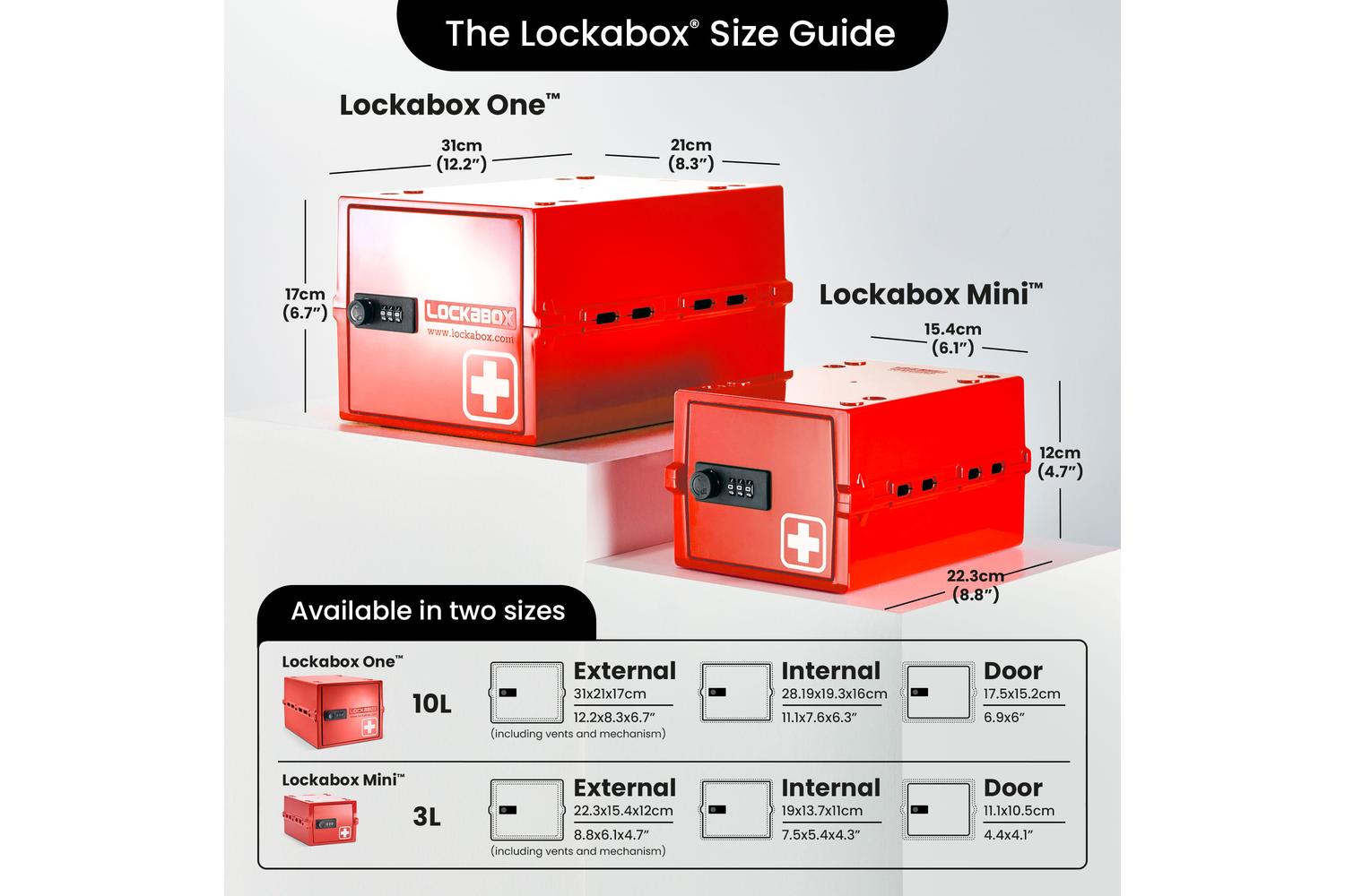 Lockabox Oneâ„¢ Medi Red | Premium Lockable Medicine Box | 10 Litre Lightweight & Hygienic Medicine Lock Box-4