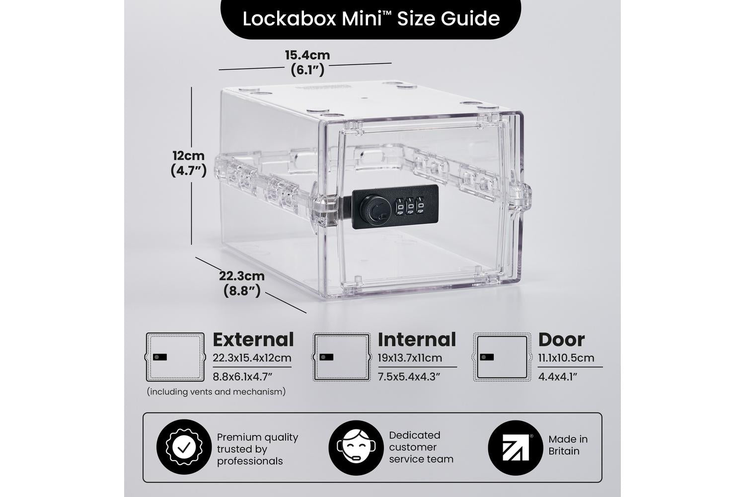 Lockabox Miniâ„¢ Crystal | Small Lockable Storage Box | 3 Litre Combination Lock Box For Food, Medicine & Home Safety-3