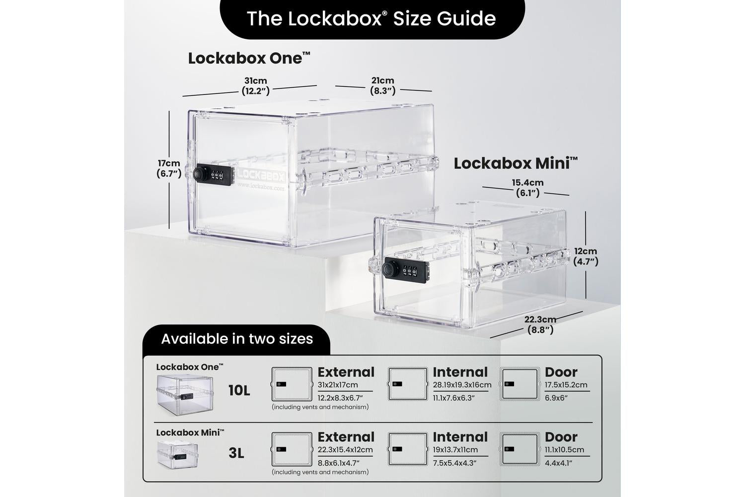 Lockabox Miniâ„¢ Crystal | Small Lockable Storage Box | 3 Litre Combination Lock Box For Food, Medicine & Home Safety-4