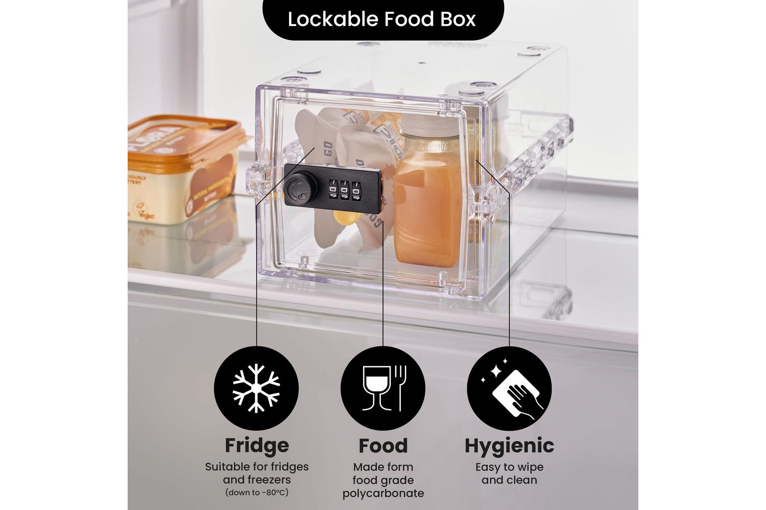 Lockabox Miniâ„¢ Crystal | Small Lockable Storage Box | 3 Litre Combination Lock Box For Food, Medicine & Home Safety-5
