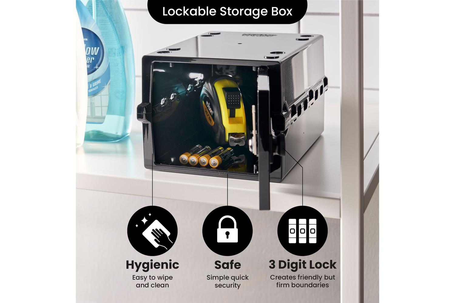 Lockabox Miniâ„¢ Jet | Small Lockable Storage Box | 3 Litre Combination Lock Box For Food, Medicine & Home Safety-2