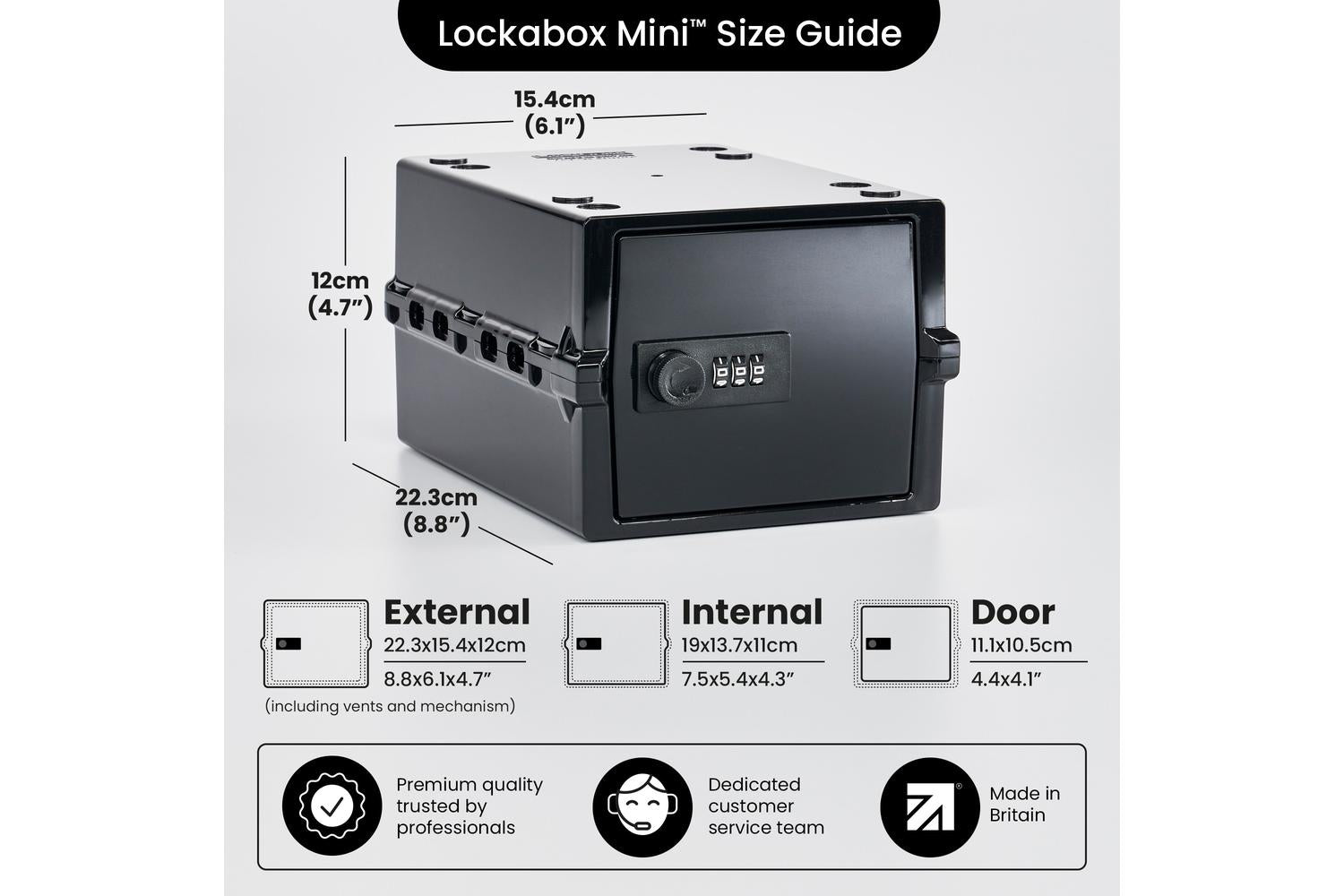 Lockabox Miniâ„¢ Jet | Small Lockable Storage Box | 3 Litre Combination Lock Box For Food, Medicine & Home Safety-3