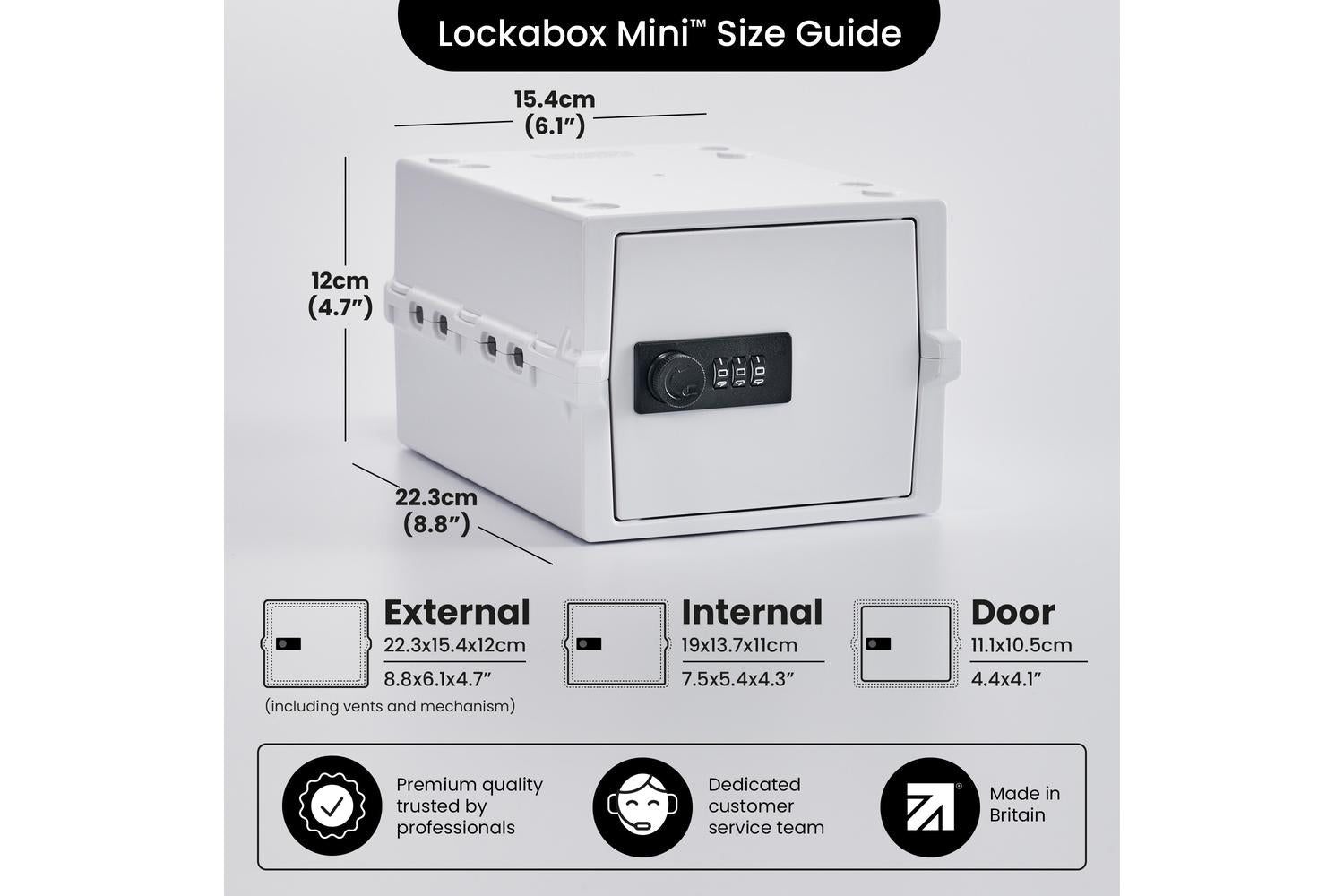 Lockabox Miniâ„¢ Opal White | Small Lockable Storage Box | 3 Litre Combination Lock Box For Food, Medicine & Home Safety-3