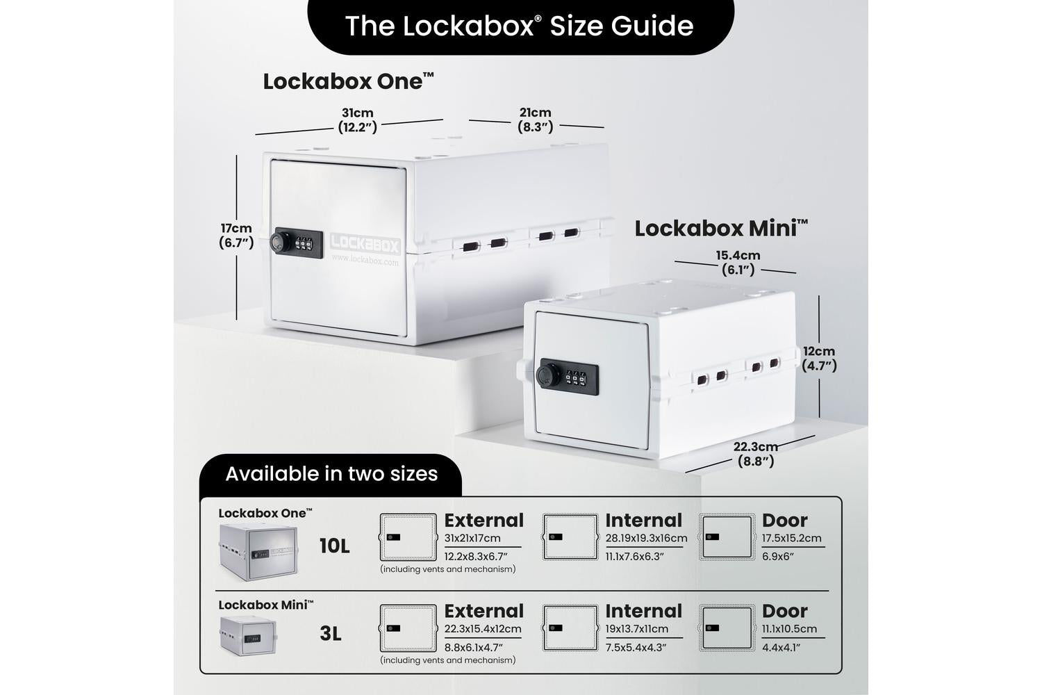 Lockabox Miniâ„¢ Opal White | Small Lockable Storage Box | 3 Litre Combination Lock Box For Food, Medicine & Home Safety-4