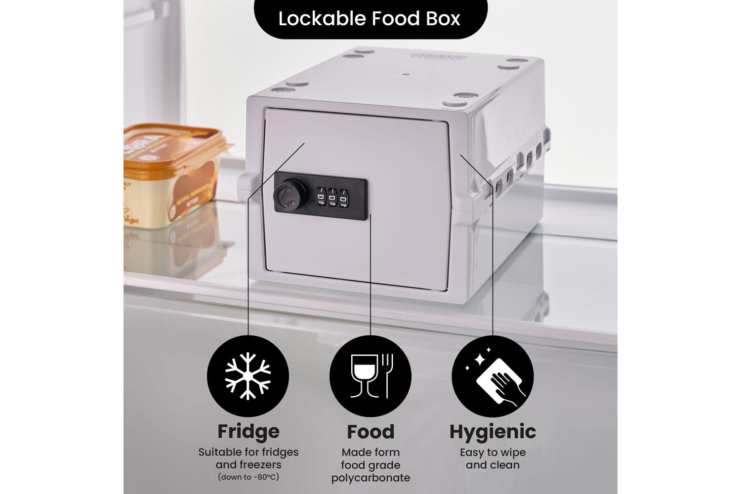 Lockabox Miniâ„¢ Opal White | Small Lockable Storage Box | 3 Litre Combination Lock Box For Food, Medicine & Home Safety-5