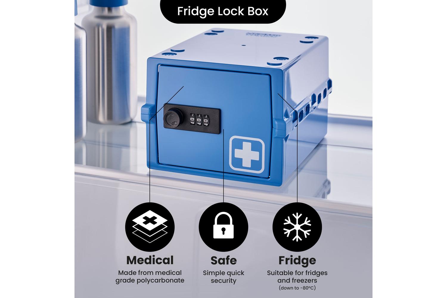 Lockabox Miniâ„¢ Medi Blue | Small Lockable Medicine Box | 3 Litre Lightweight & Hygienic Combination Lock Box-7