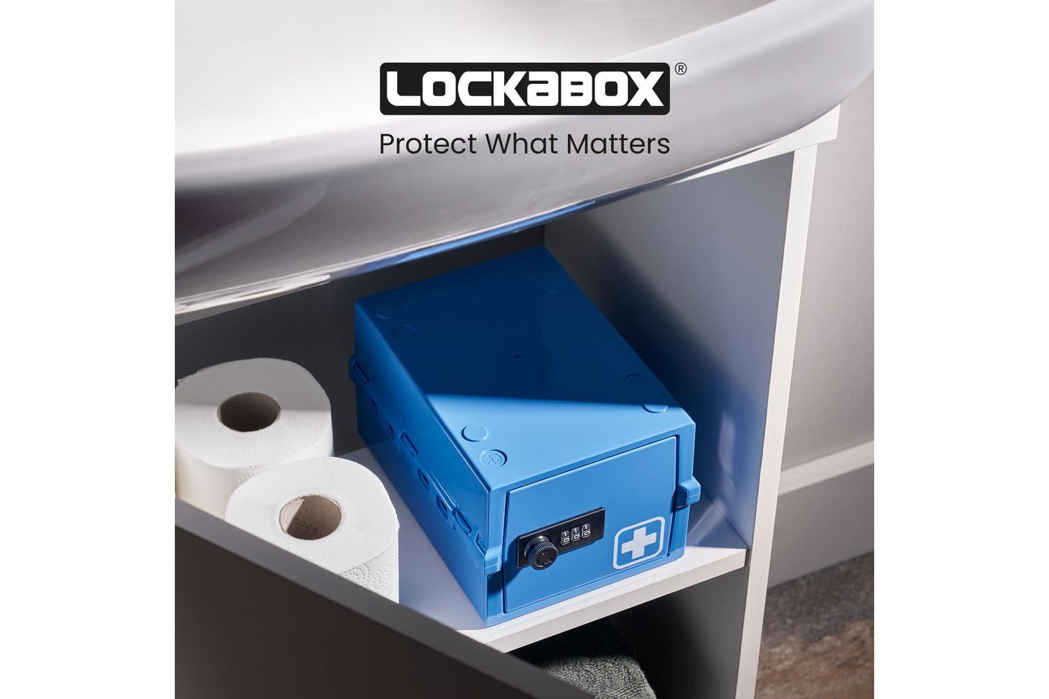 Lockabox Miniâ„¢ Medi Blue | Small Lockable Medicine Box | 3 Litre Lightweight & Hygienic Combination Lock Box-8