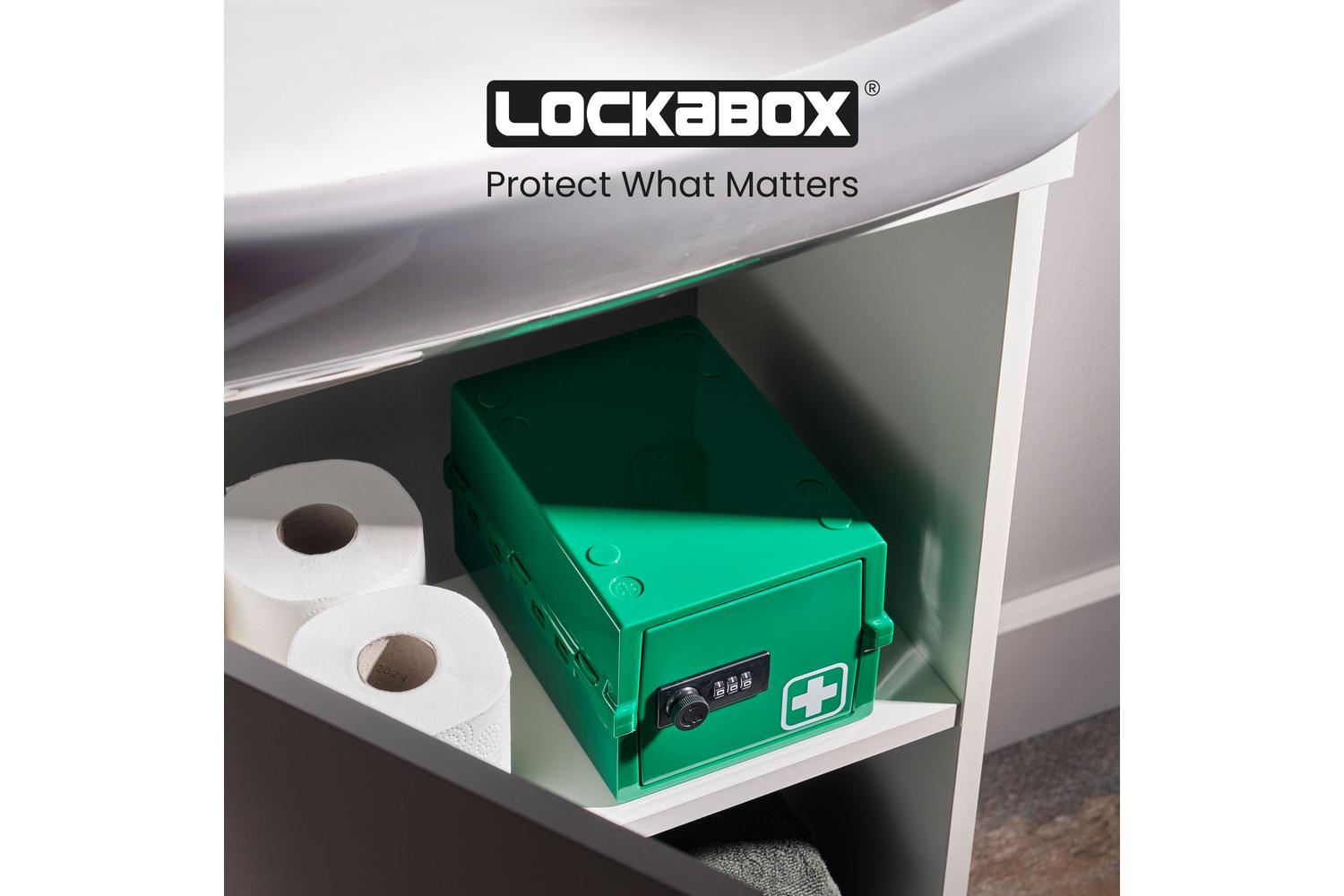 Lockabox Miniâ„¢ Medi Green | Small Lockable Medicine Box | 3 Litre Lightweight & Hygienic Combination Lock Box-8