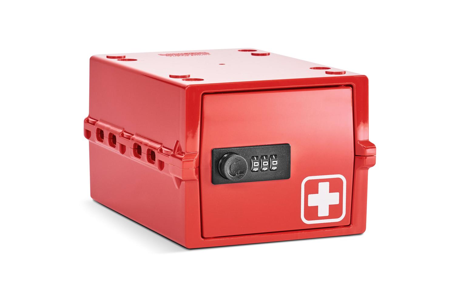 Lockabox Miniâ„¢ Medi Red | Small Lockable Medicine Box | 3 Litre Lightweight & Hygienic Combination Lock Box