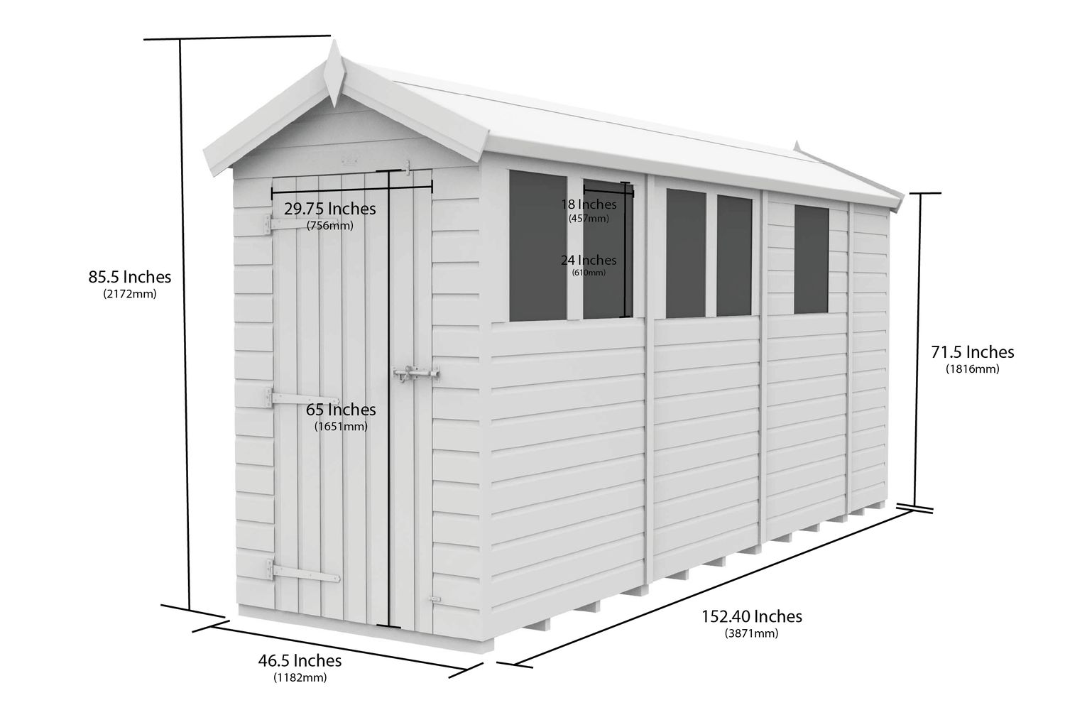 4 X 13 Apex Shed-3