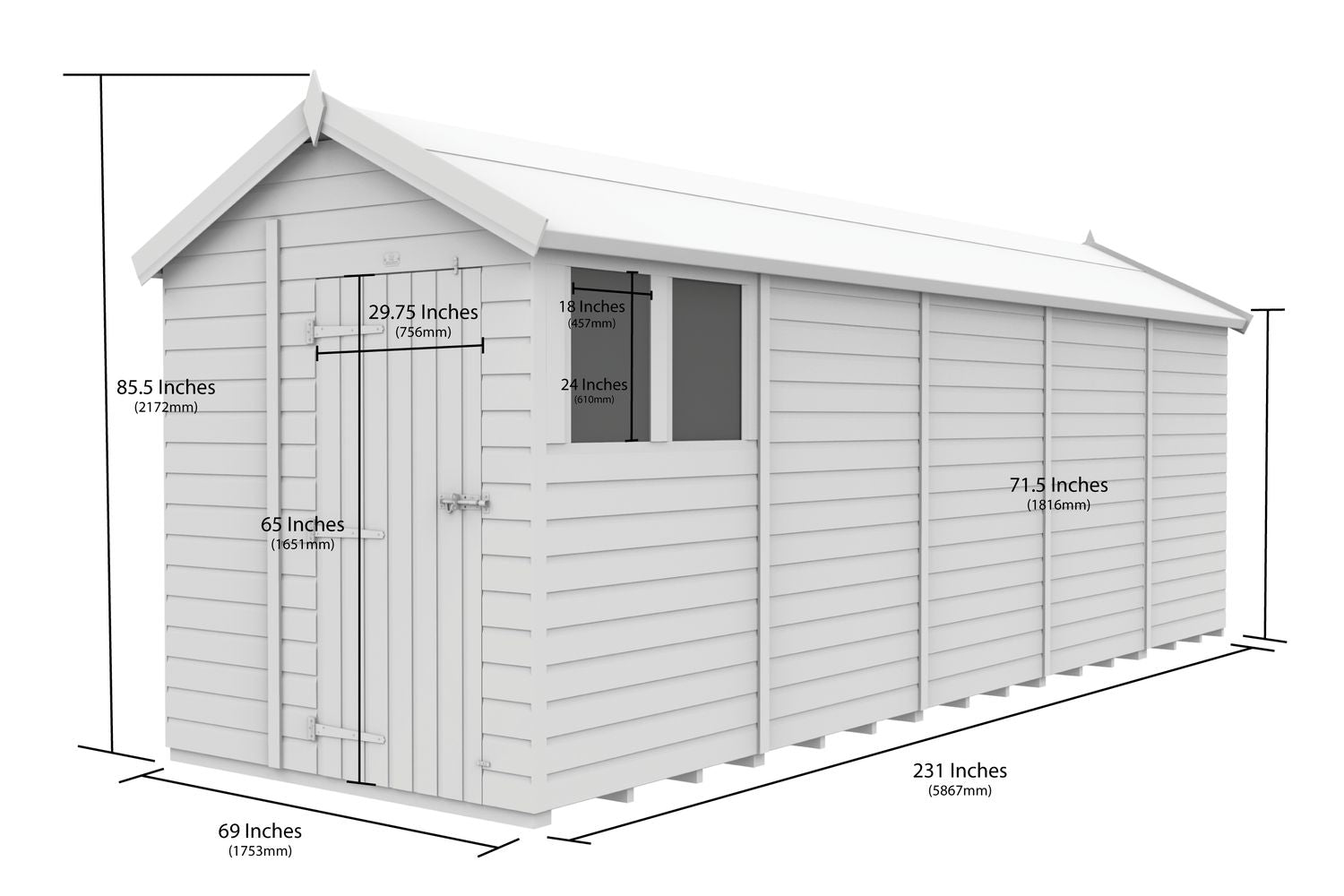 6 X 20 Apex Shed-3