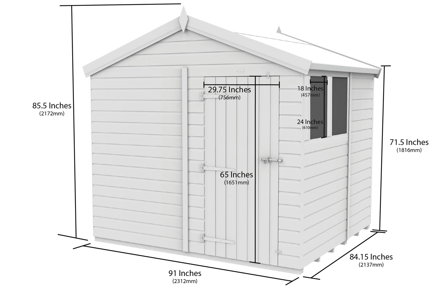 8 X 7 Apex Shed-3